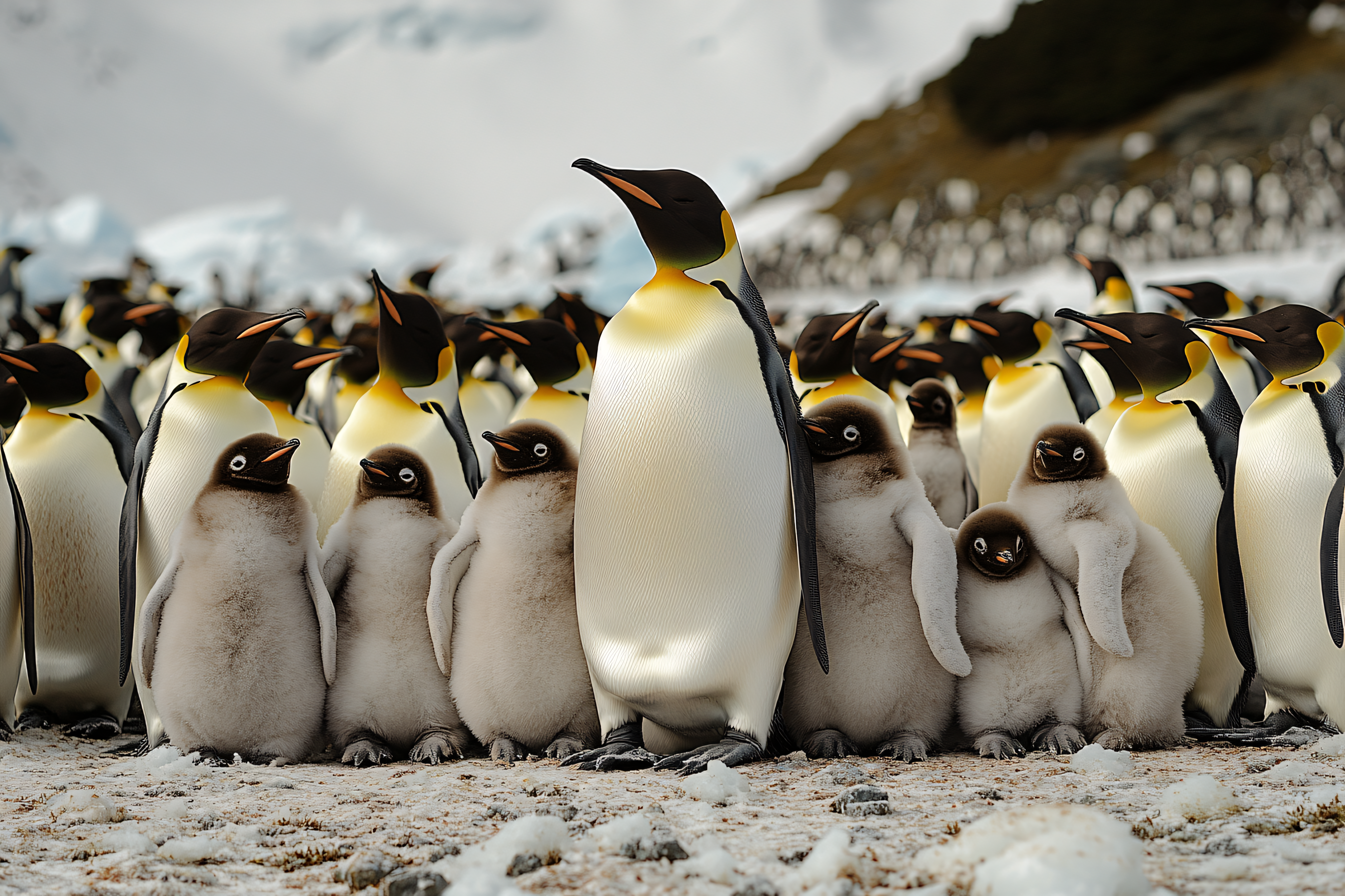 Penguin Family Gathering in Antarctica