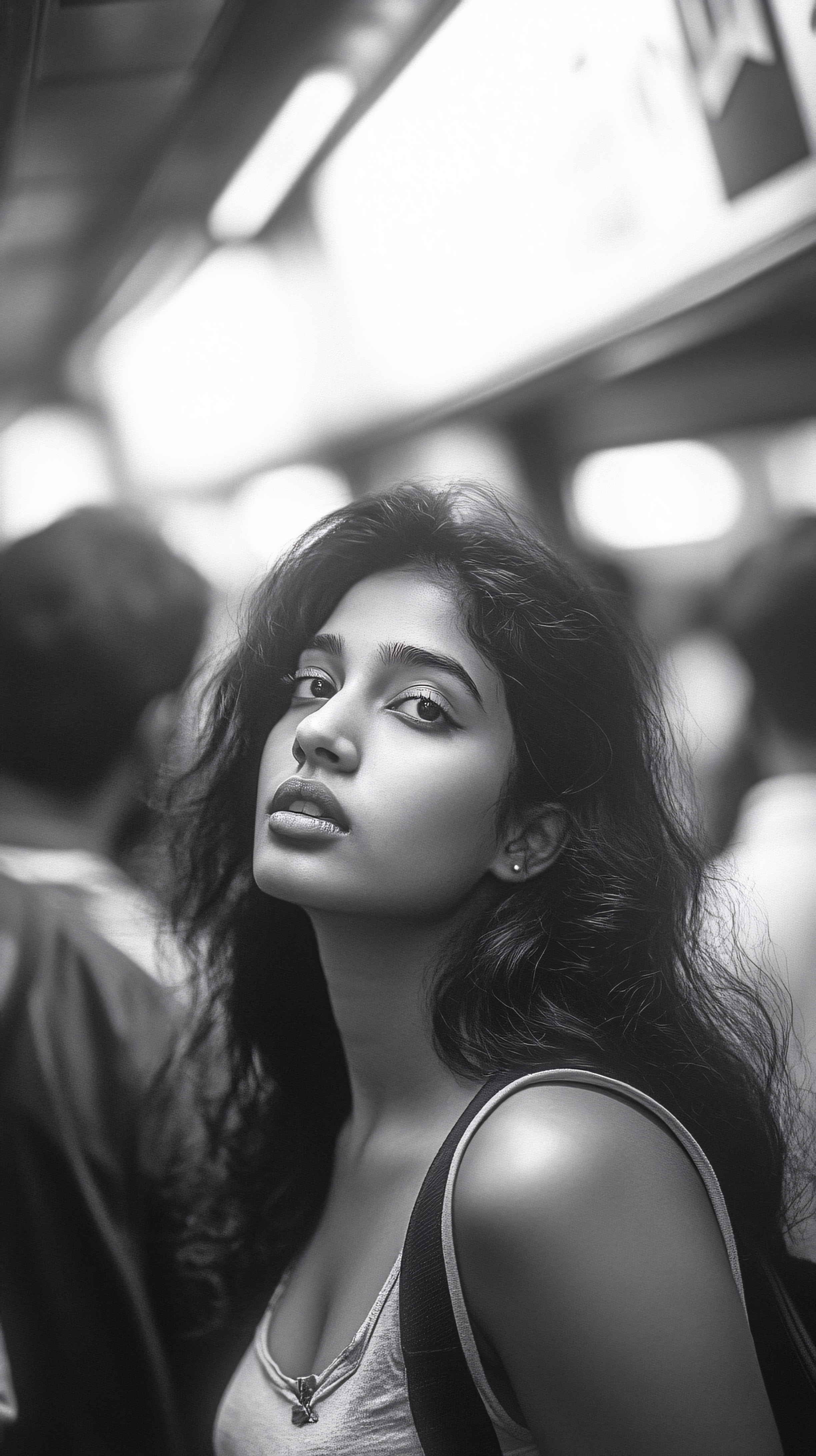 Pensive Glance in Monochrome