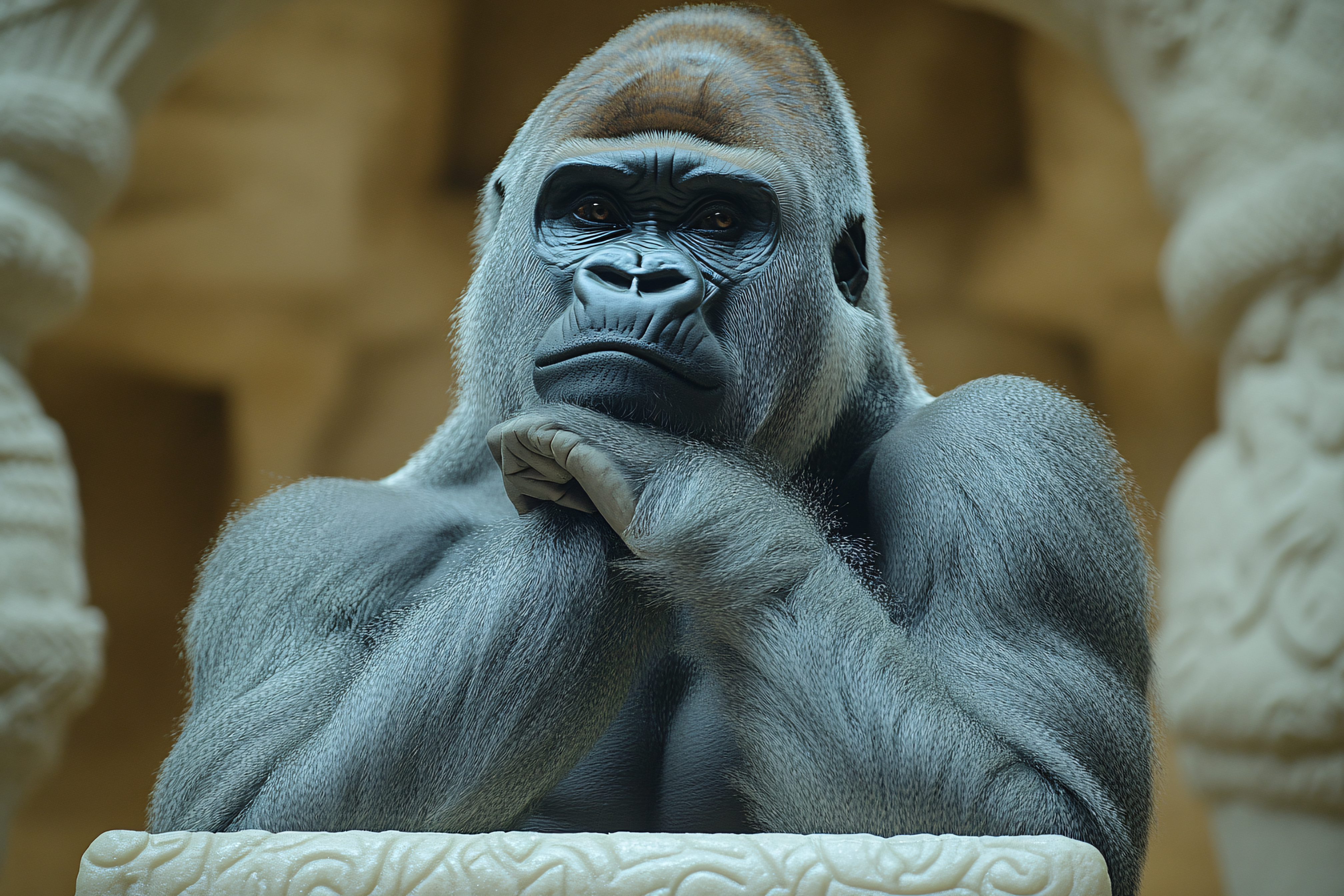 Pensive Gorilla Portrait