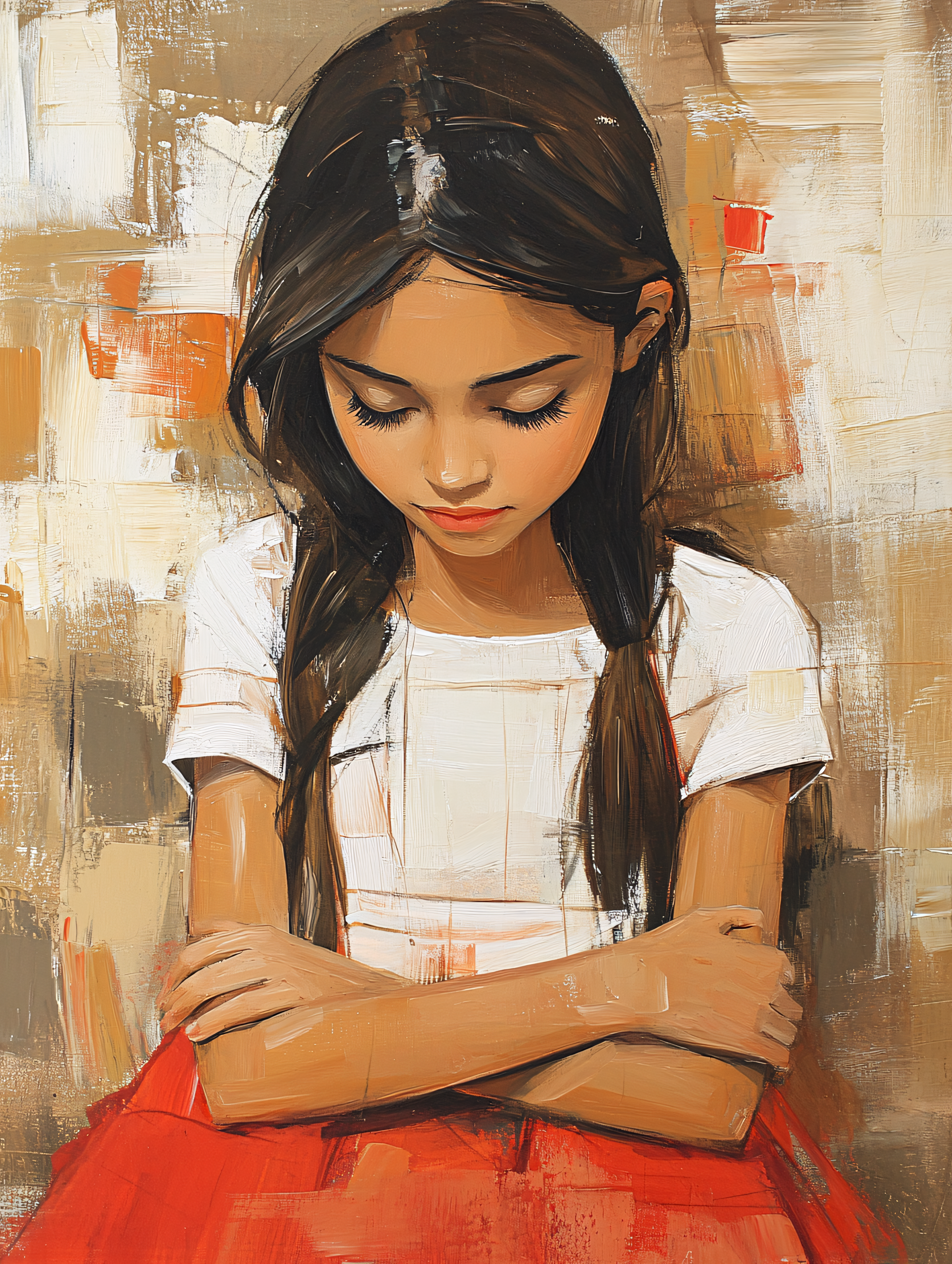 Pensive Young Girl Portrait
