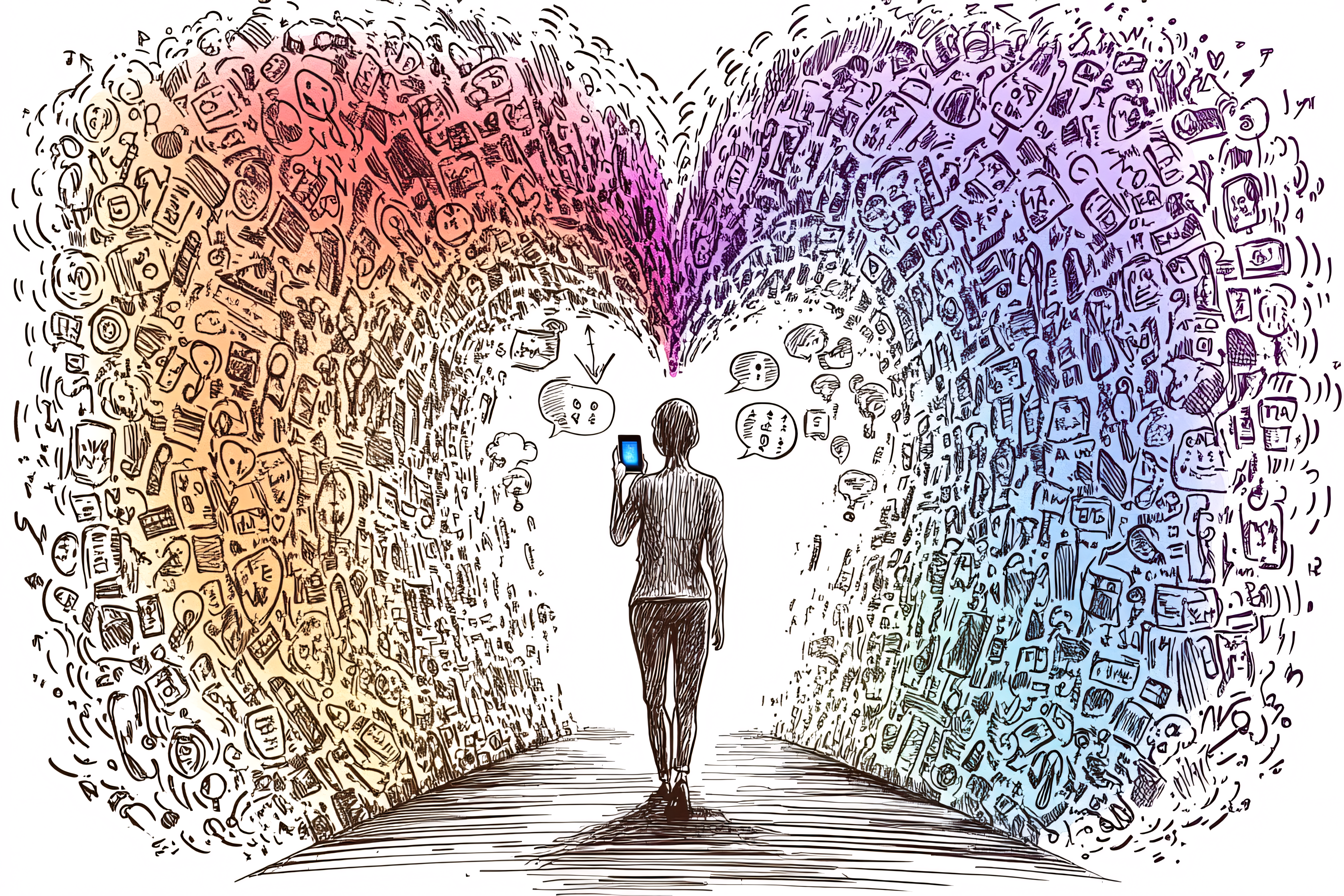 Person Navigating Digital Information