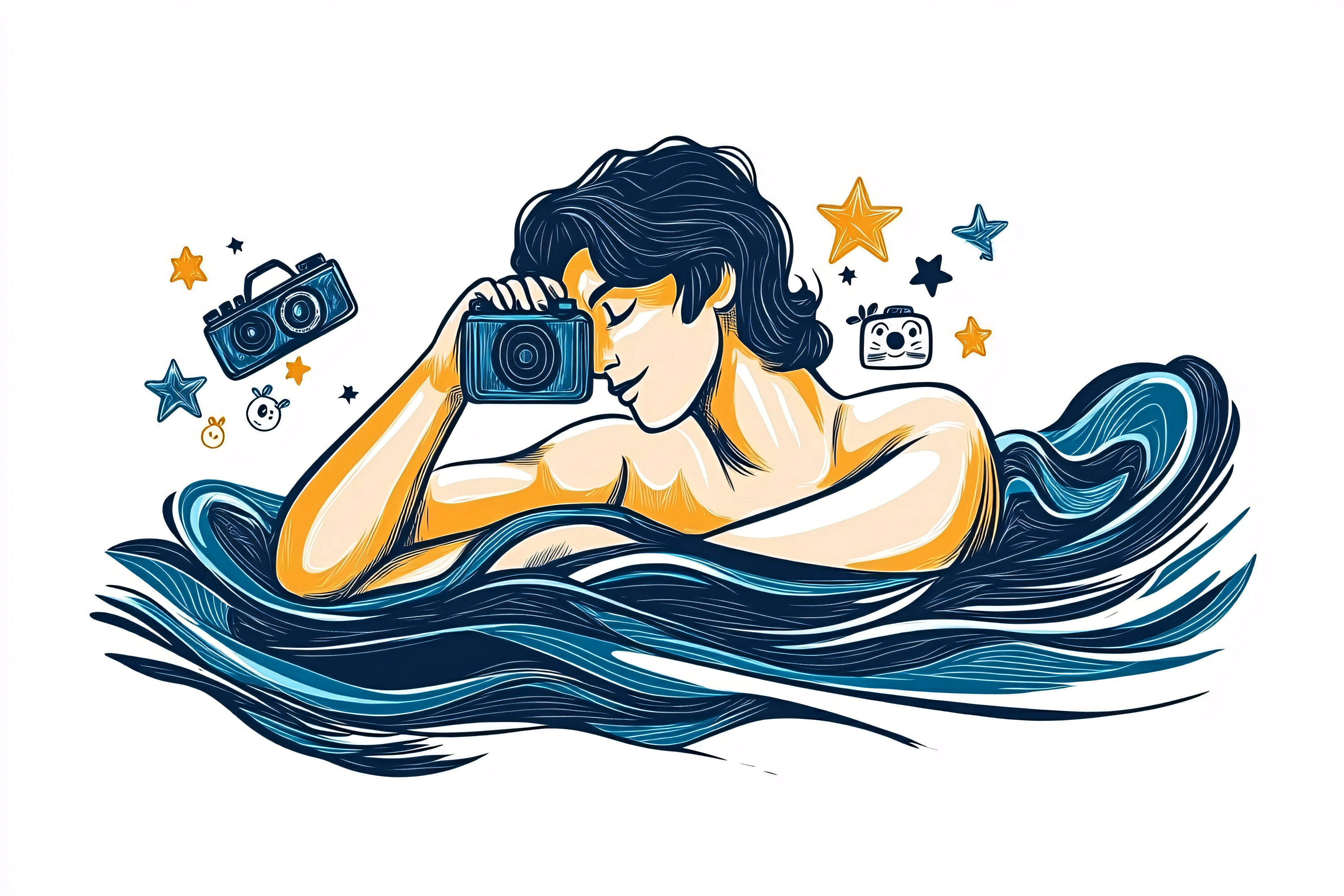 Photographer in Waves