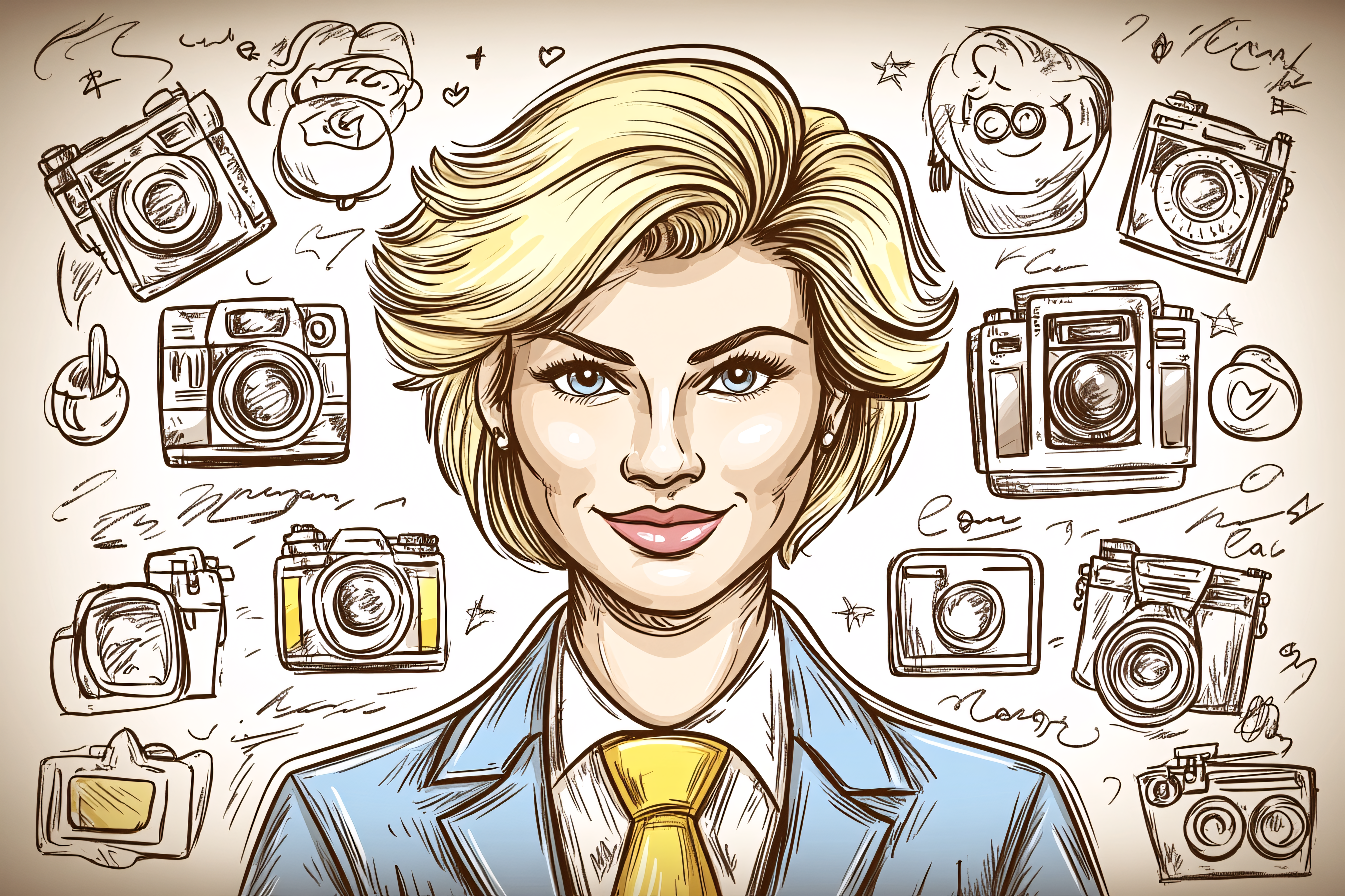 Photographer Portrait With Cameras
