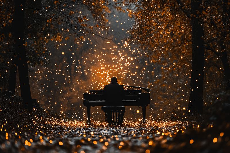 Pianist in Enchanted Forest