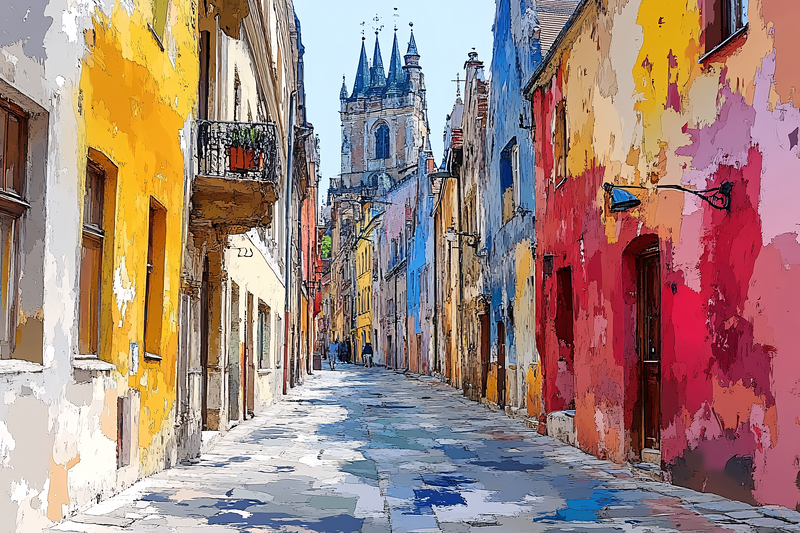 Picturesque European Street