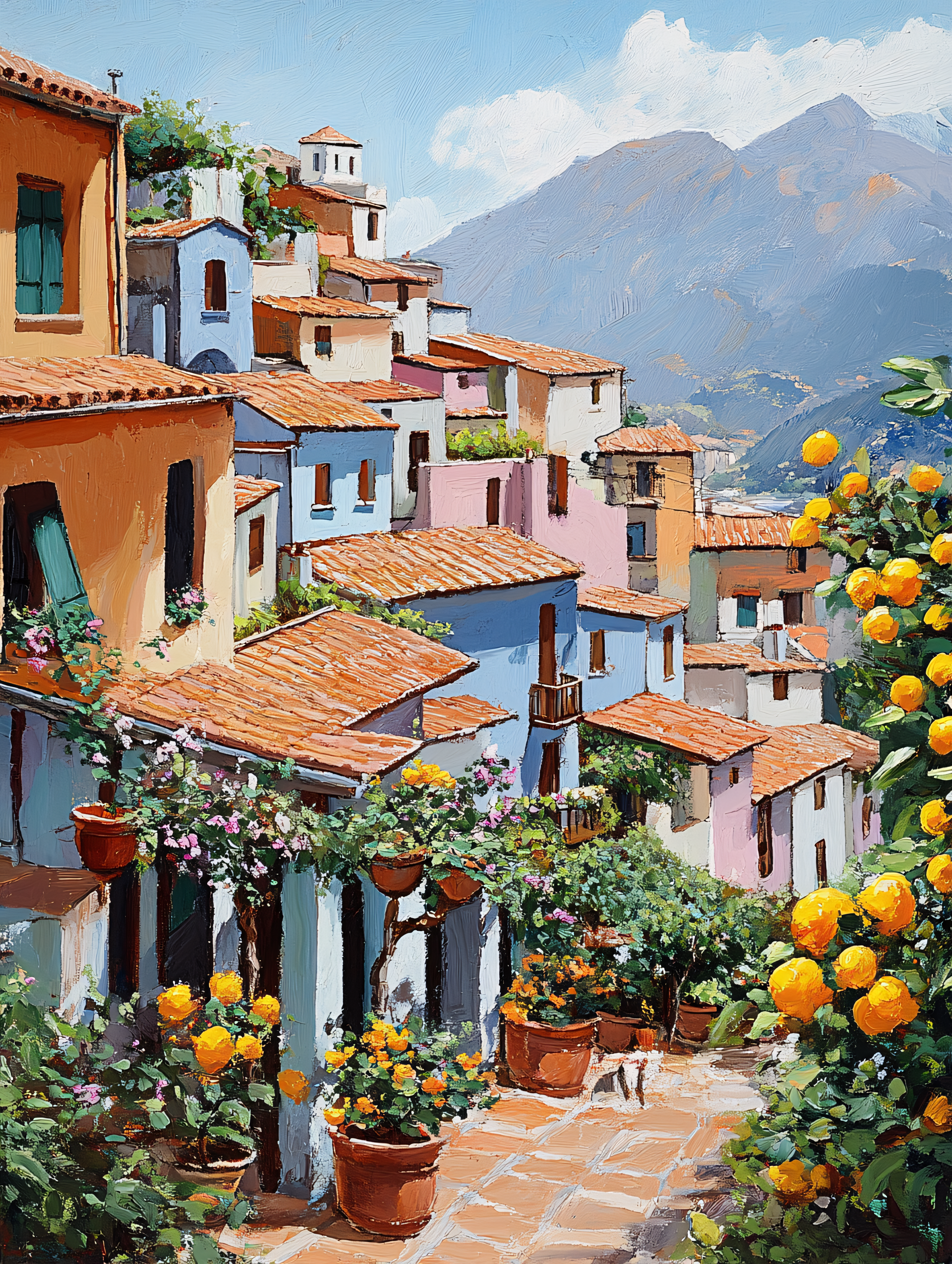 Picturesque Italian Village Scene