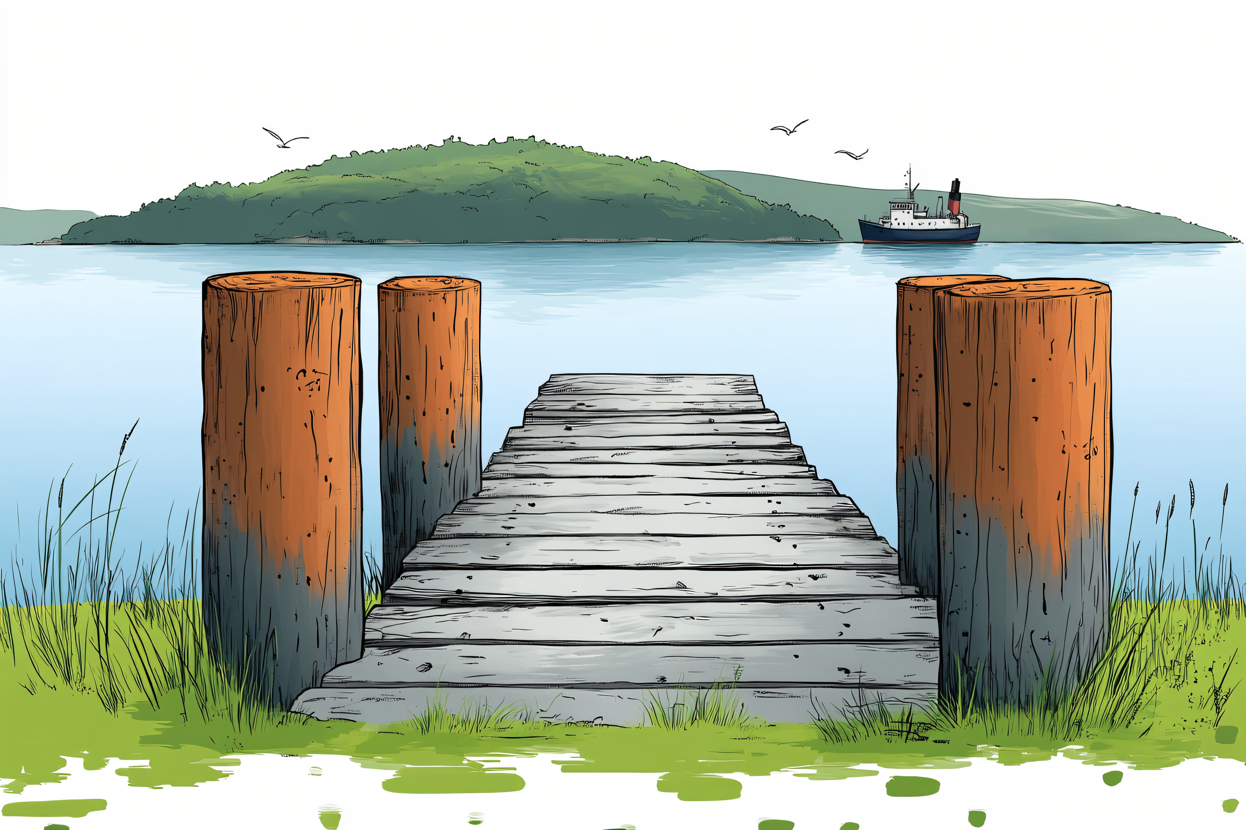 Pier Overlooking Calm Waters