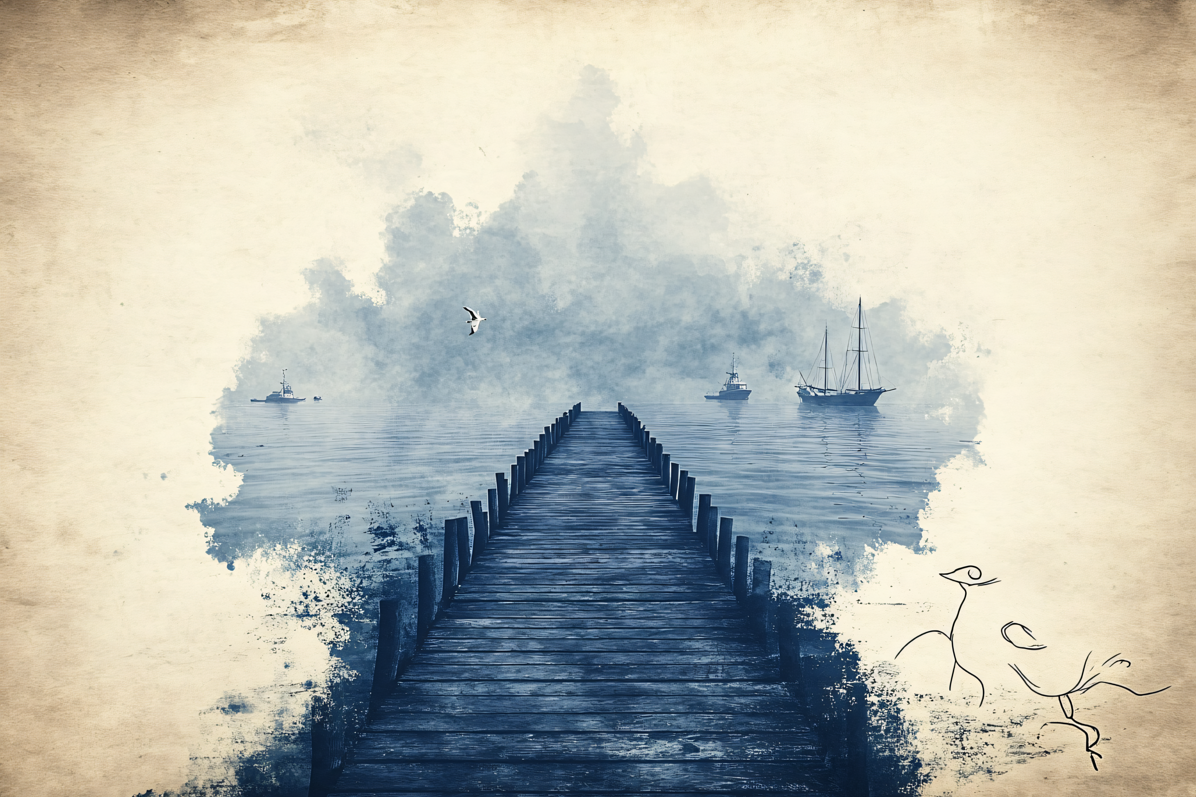 Pier to the Sea with Boats