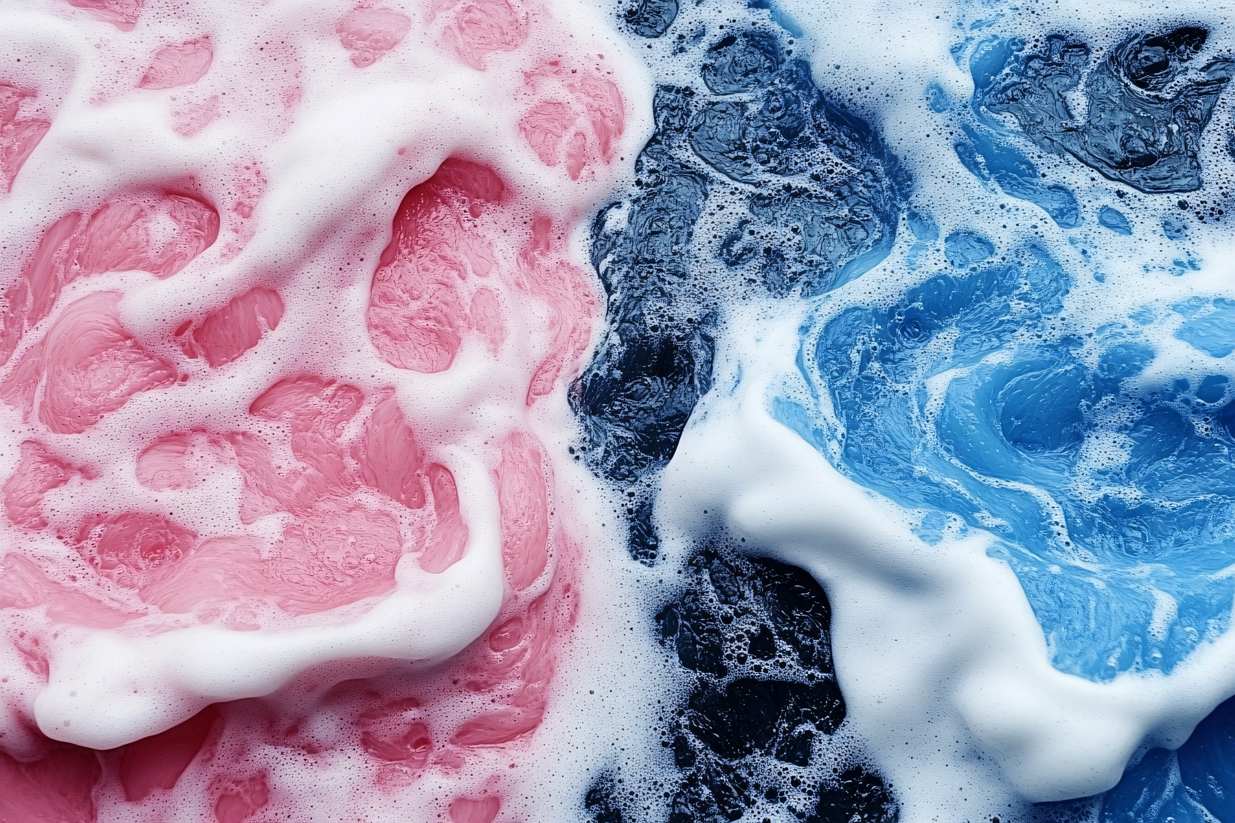 Pink and Blue Foamy Waters