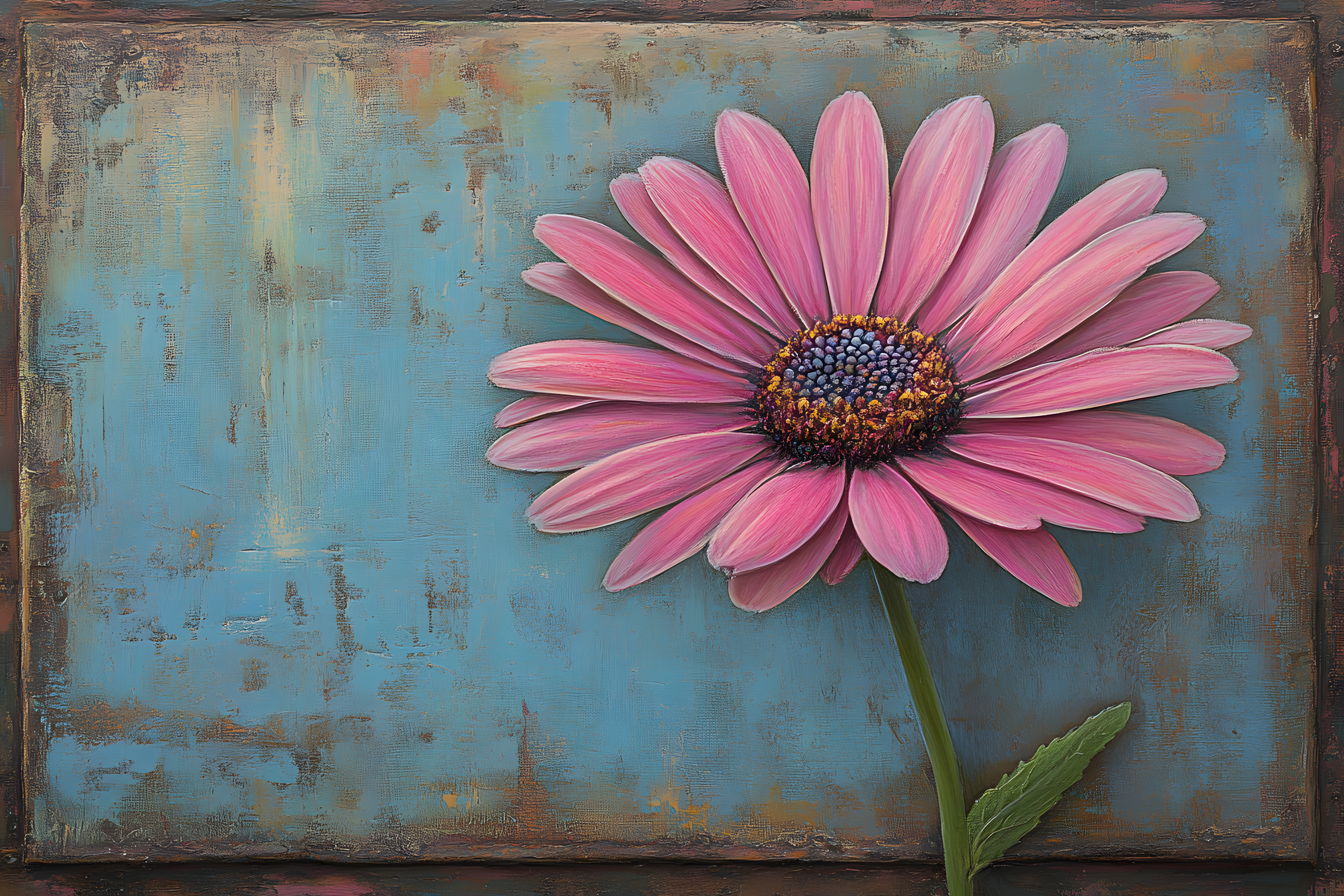 Pink Daisy Painting