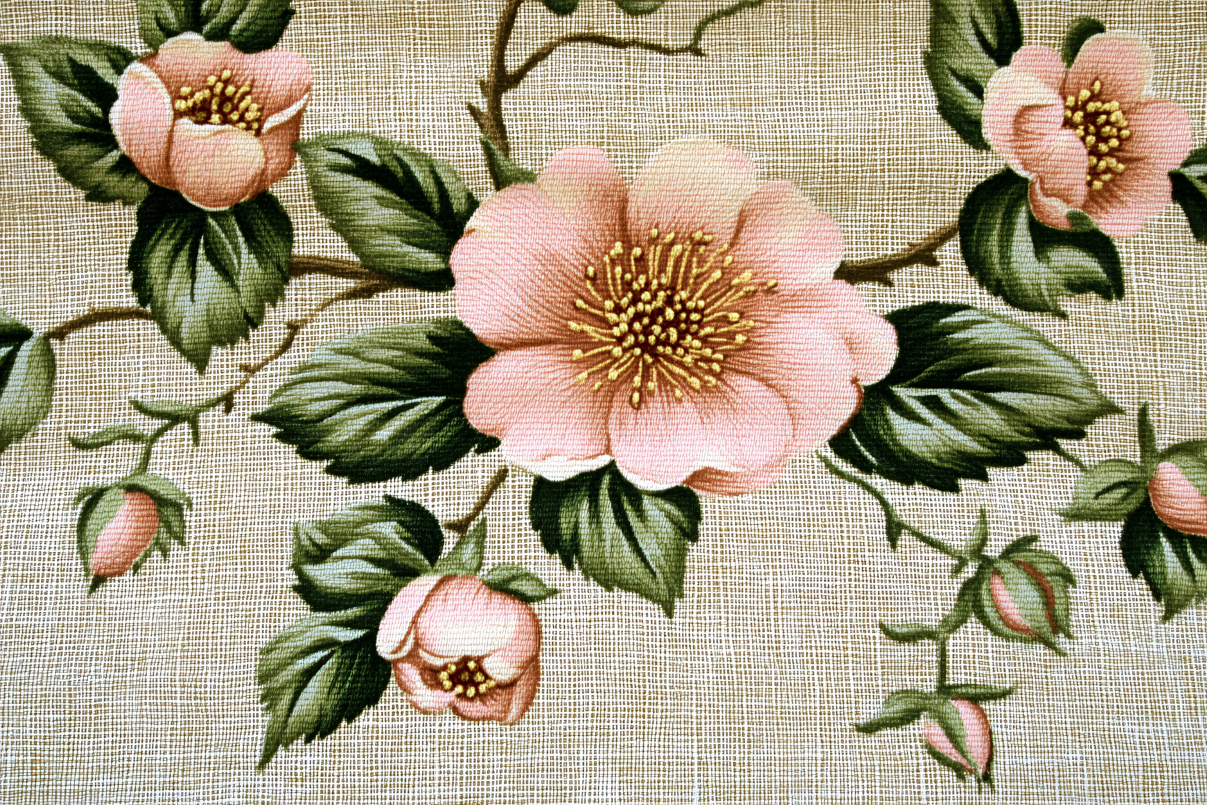 Pink Floral Textile Pattern