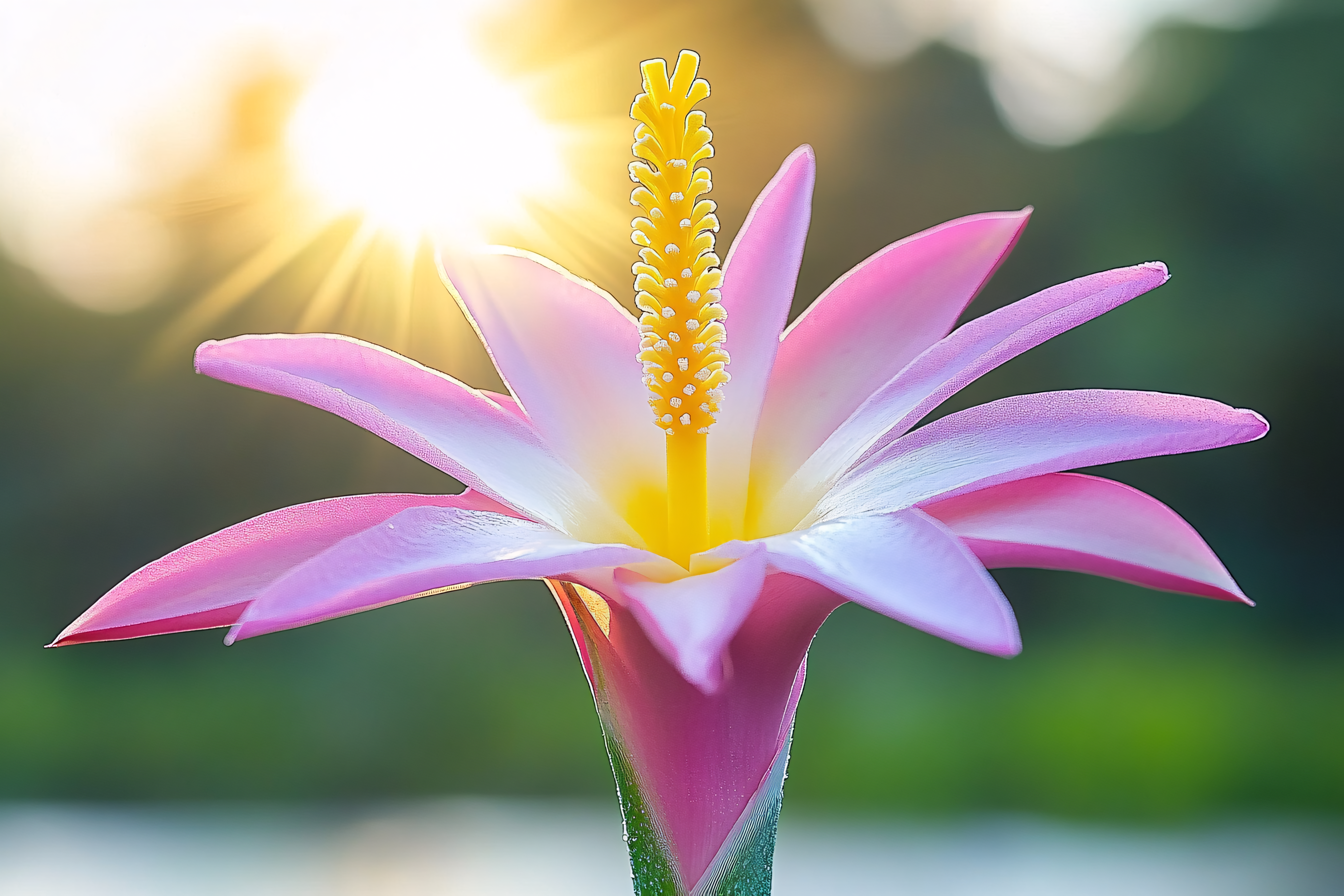 Pink Lotus Flower in Sunlight
