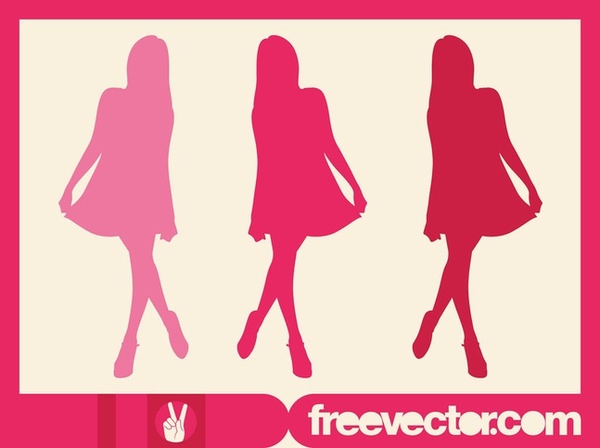 Pink Model Silhouette Free Vector