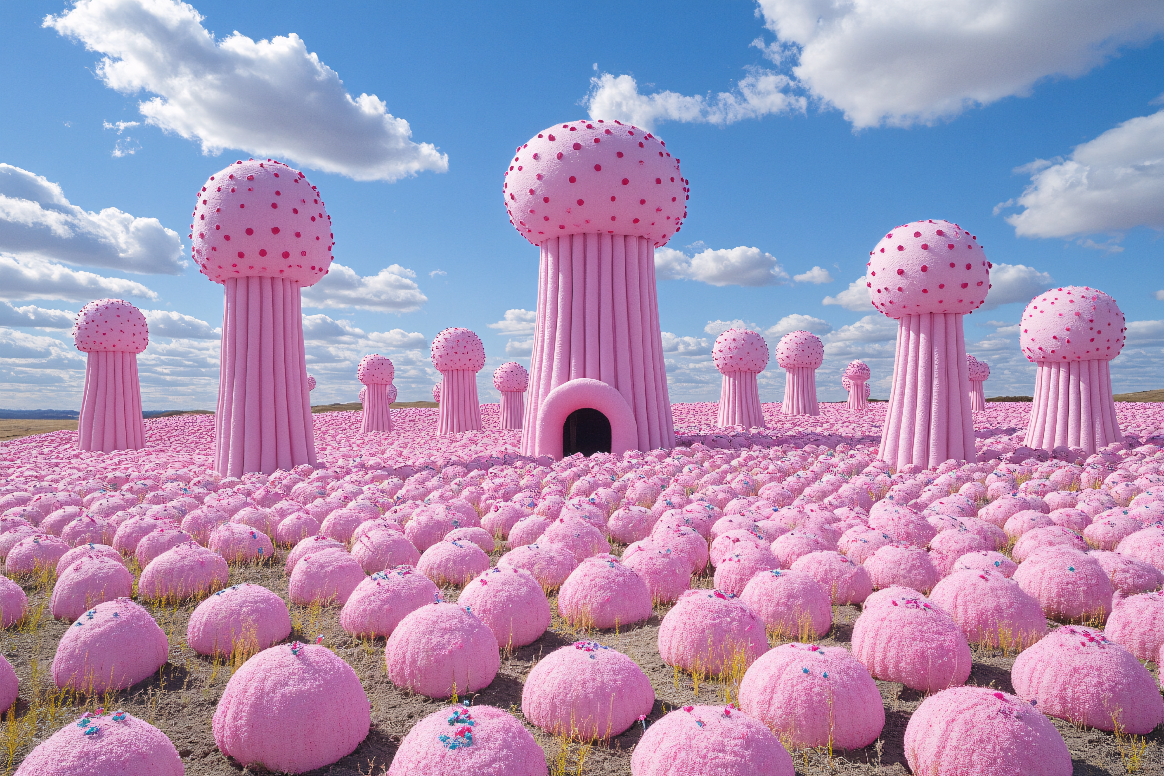 Pink Mushroom Field