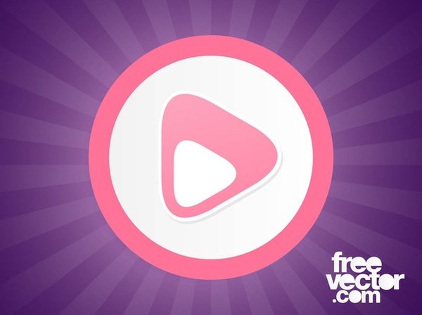 Pink Play Button Free Vector