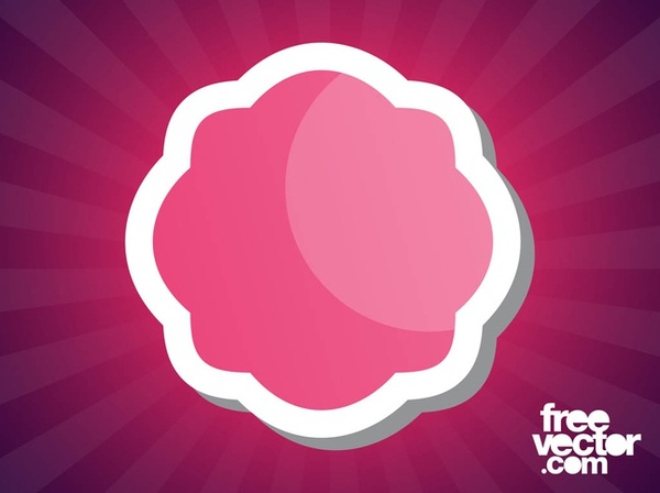 Pink Sticker Free Vector