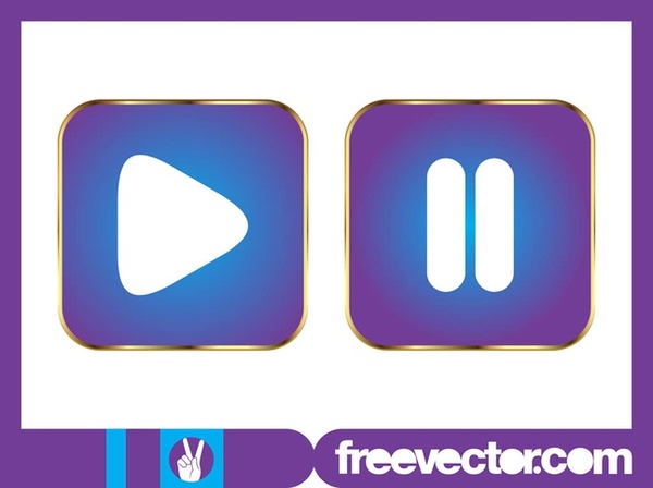 Play and Pause Buttons Free Vector