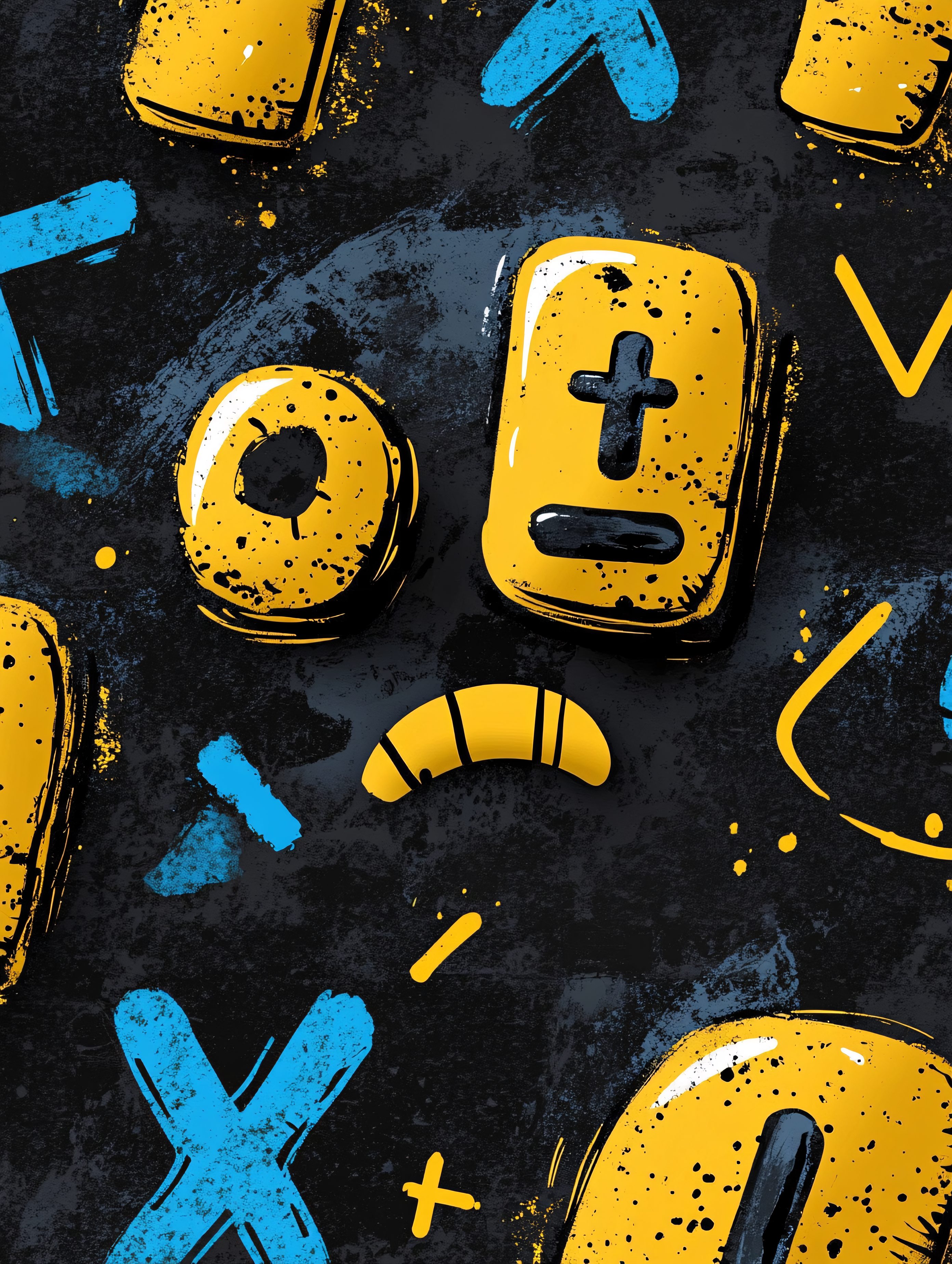Playful Abstract Shapes On Dark Background