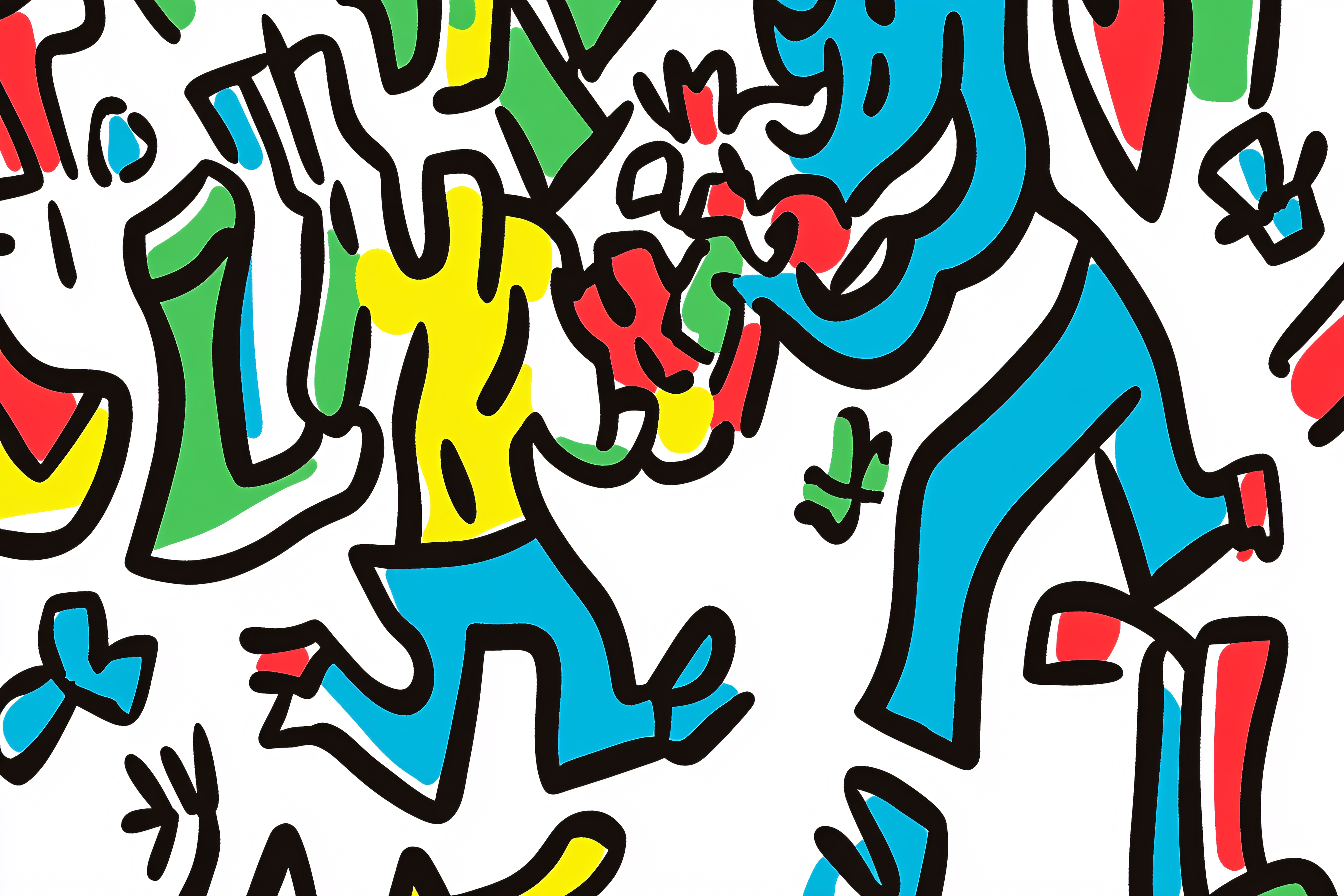 Playful Figures Abstract Art