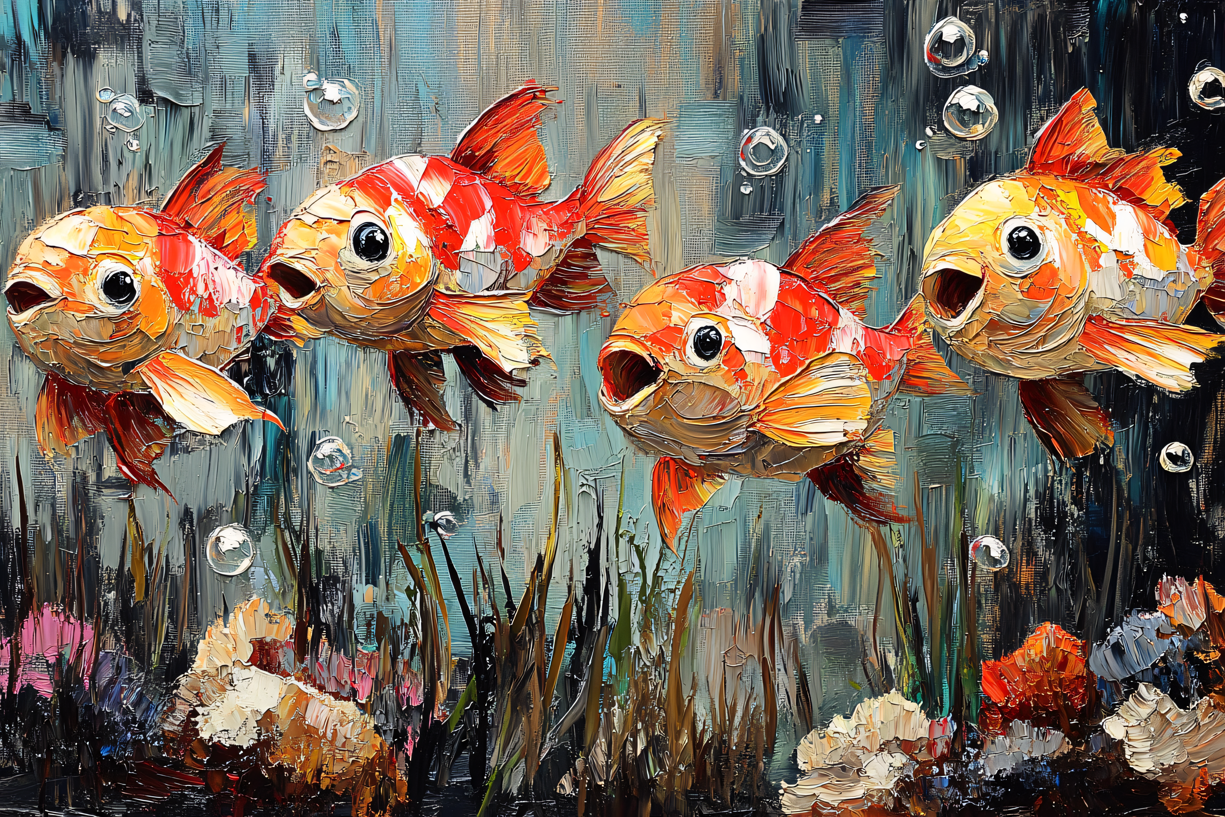 Playful Goldfish Underwater
