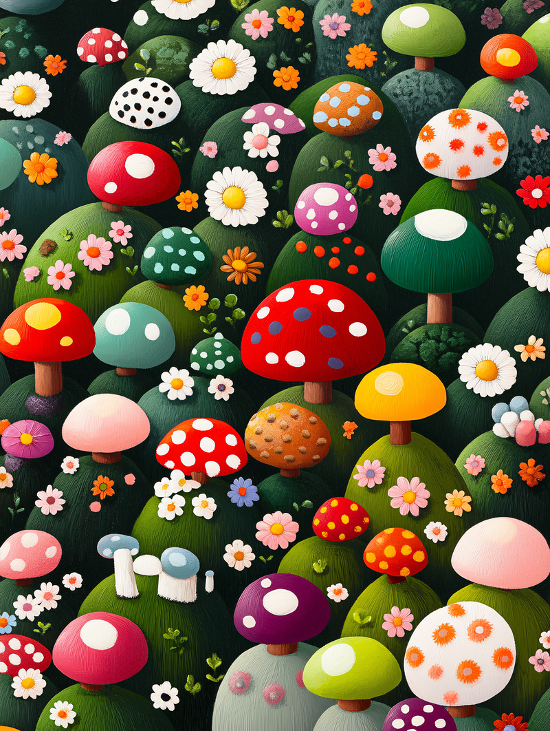Playful Mushroom Landscape