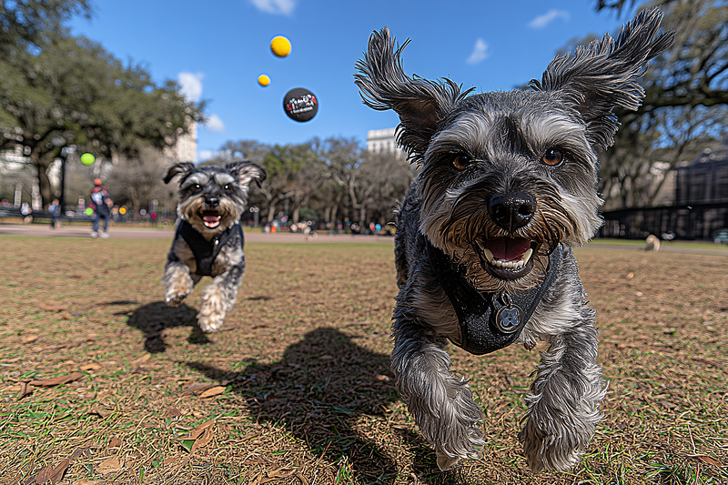 Playful Schnauzers in the Park
