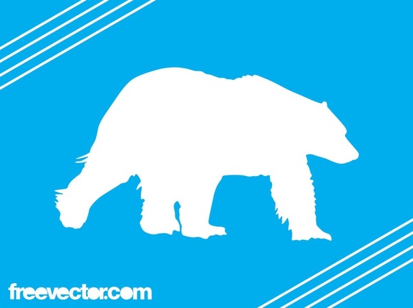 Polar Bear Silhouette Free Vector