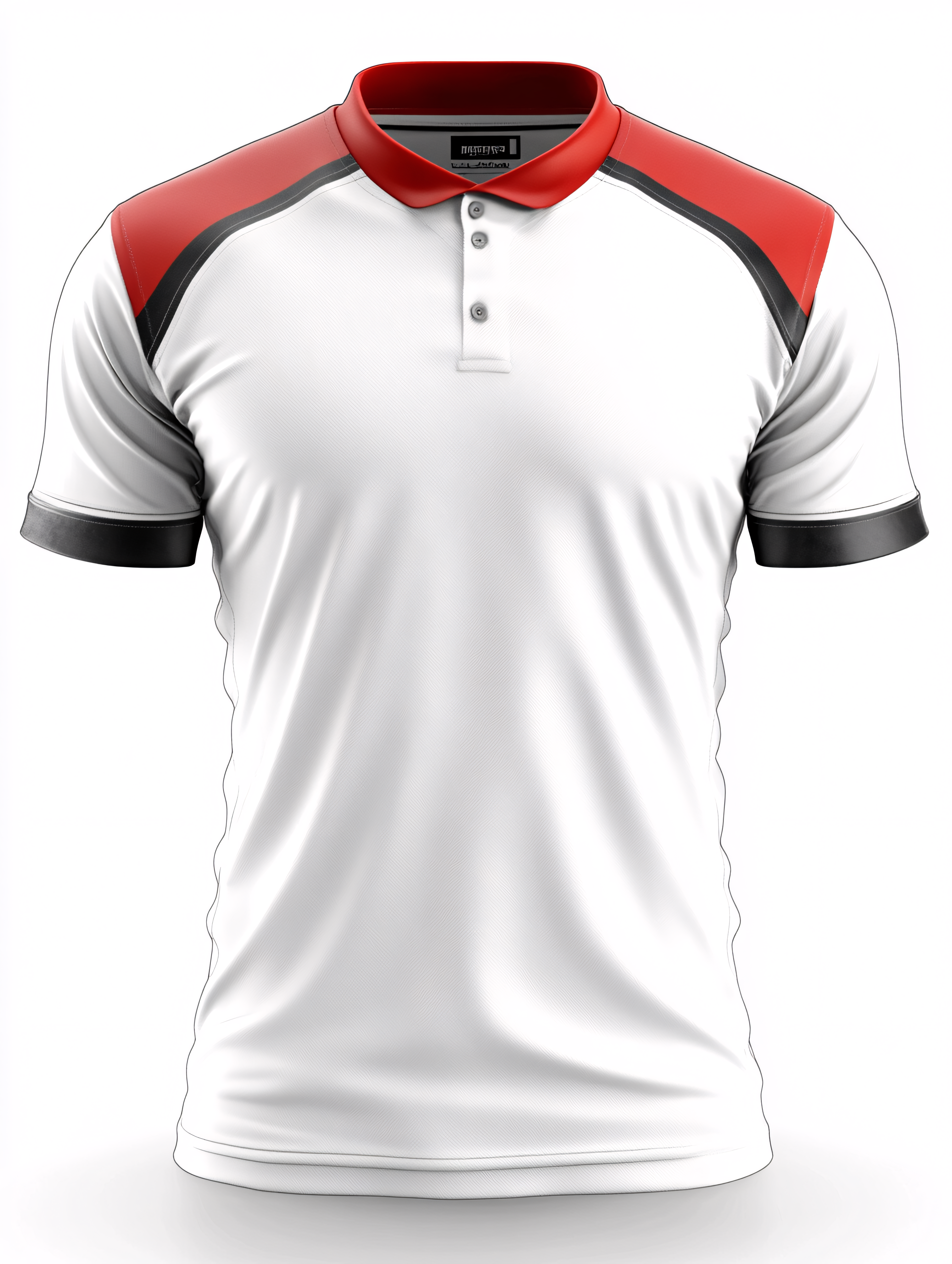 Polo Shirt with Red and Black Accents
