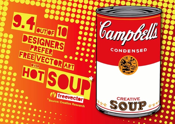 Pop Art Soup Free Vector