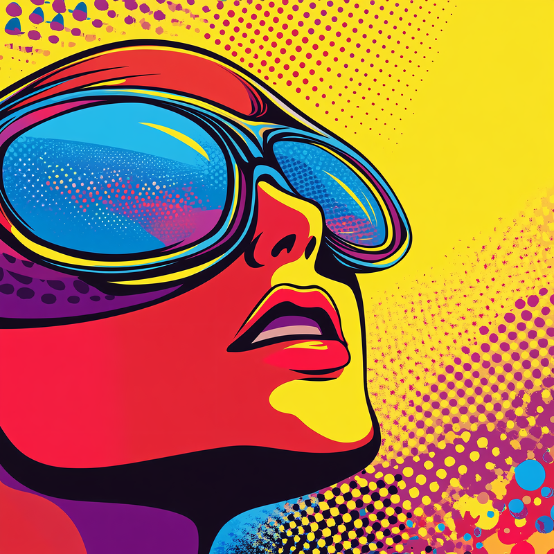 Pop Art Woman with Aviator Sunglasses