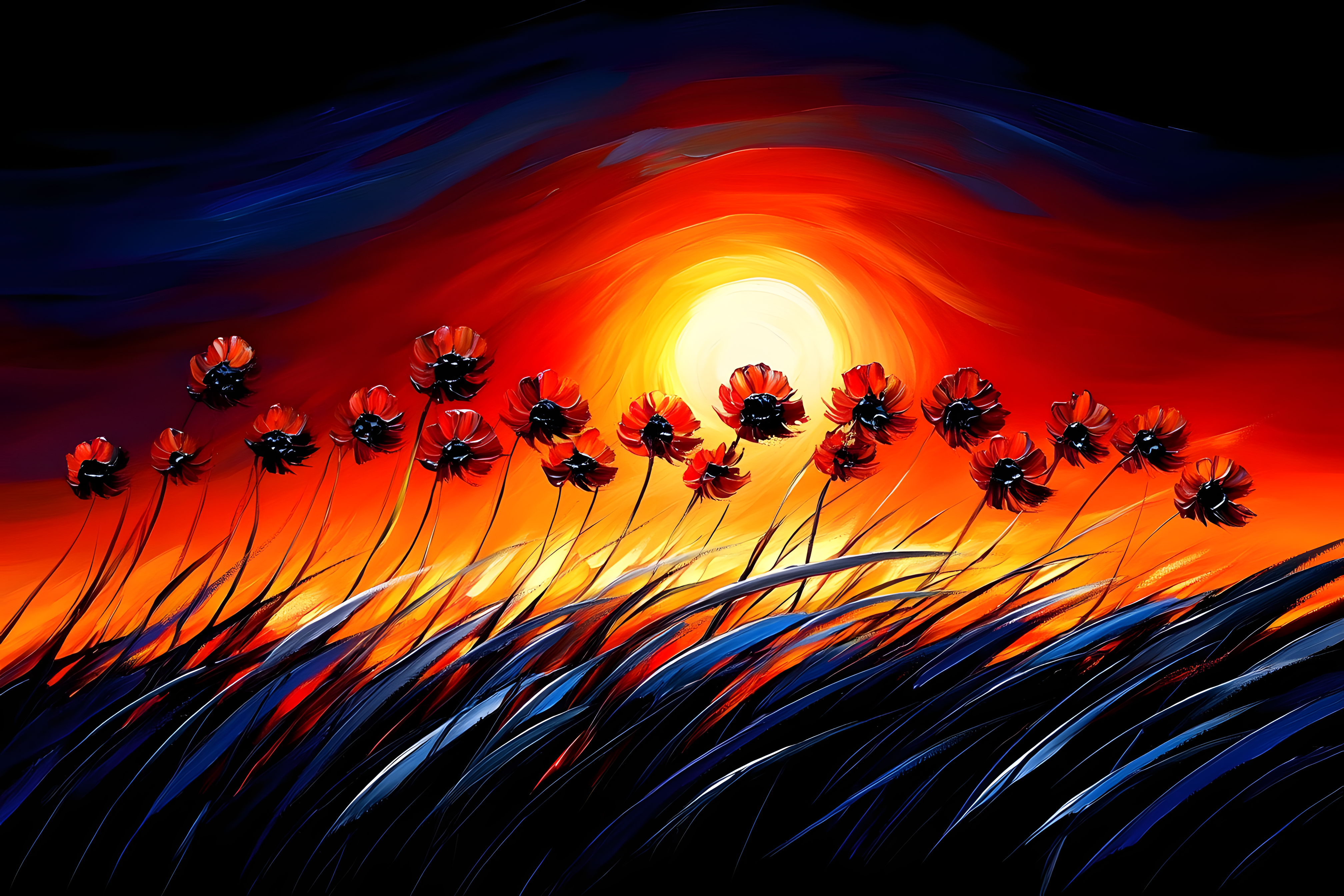 Poppy Field Sunset