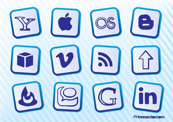 Popular Social Media Icons Free Vector