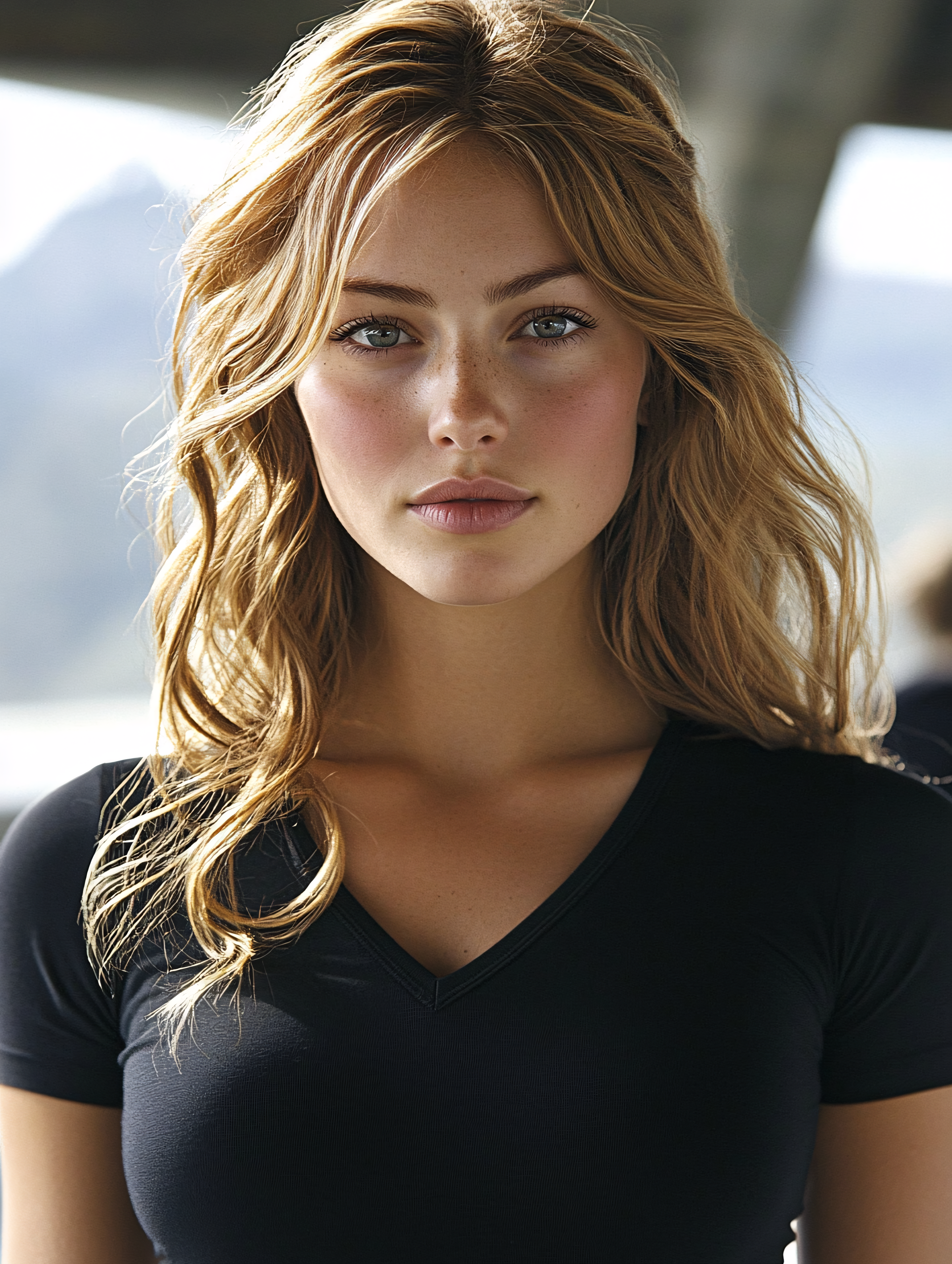 Portrait Of A Fair Woman With Freckles