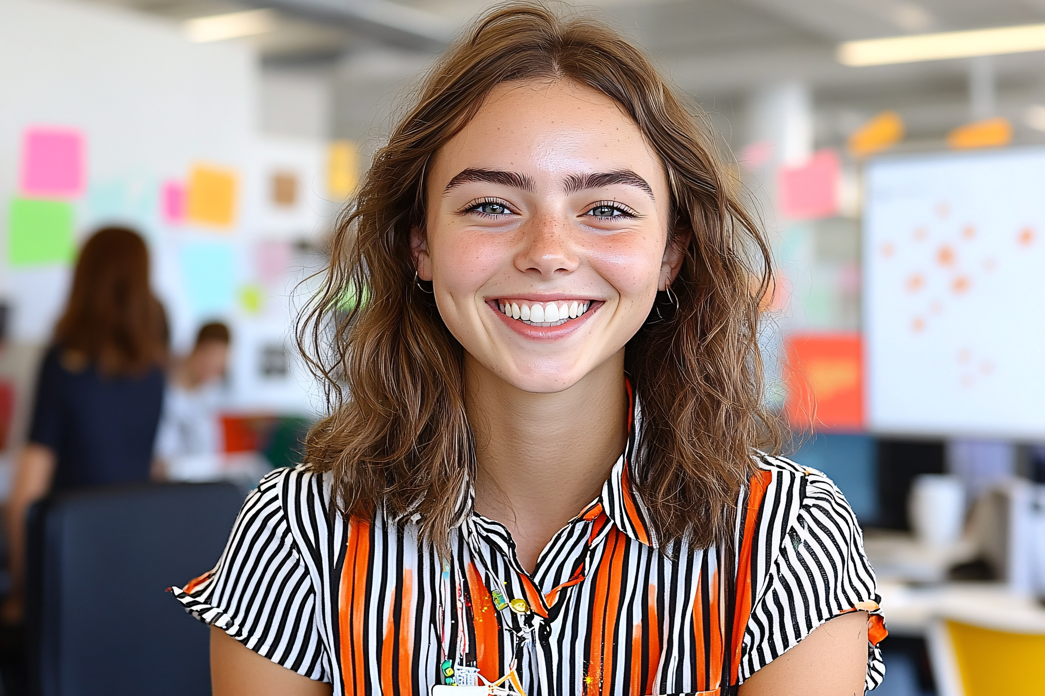 Portrait of a Smiling Young Woman in an Office