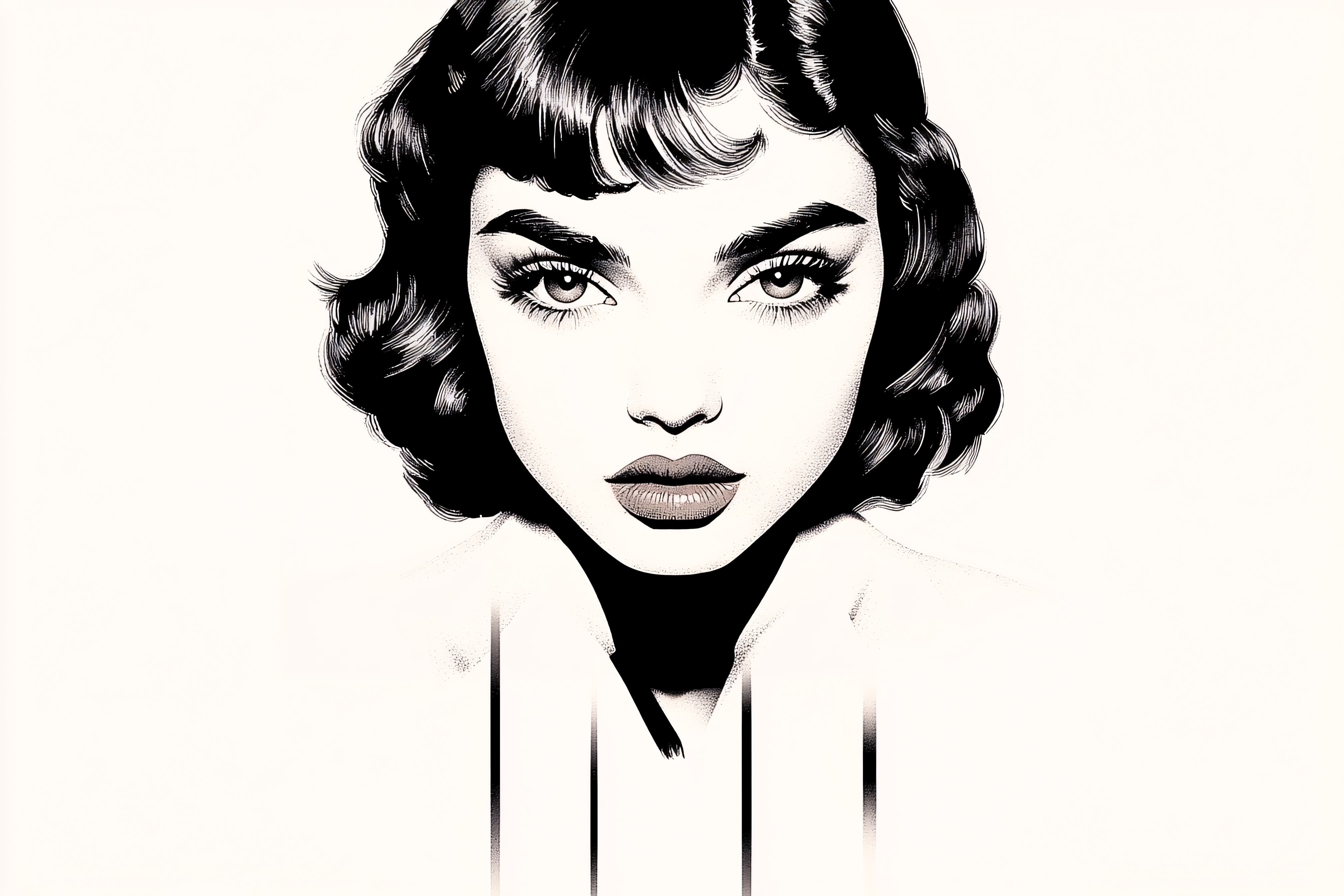 Portrait Of A Woman With Bob Haircut
