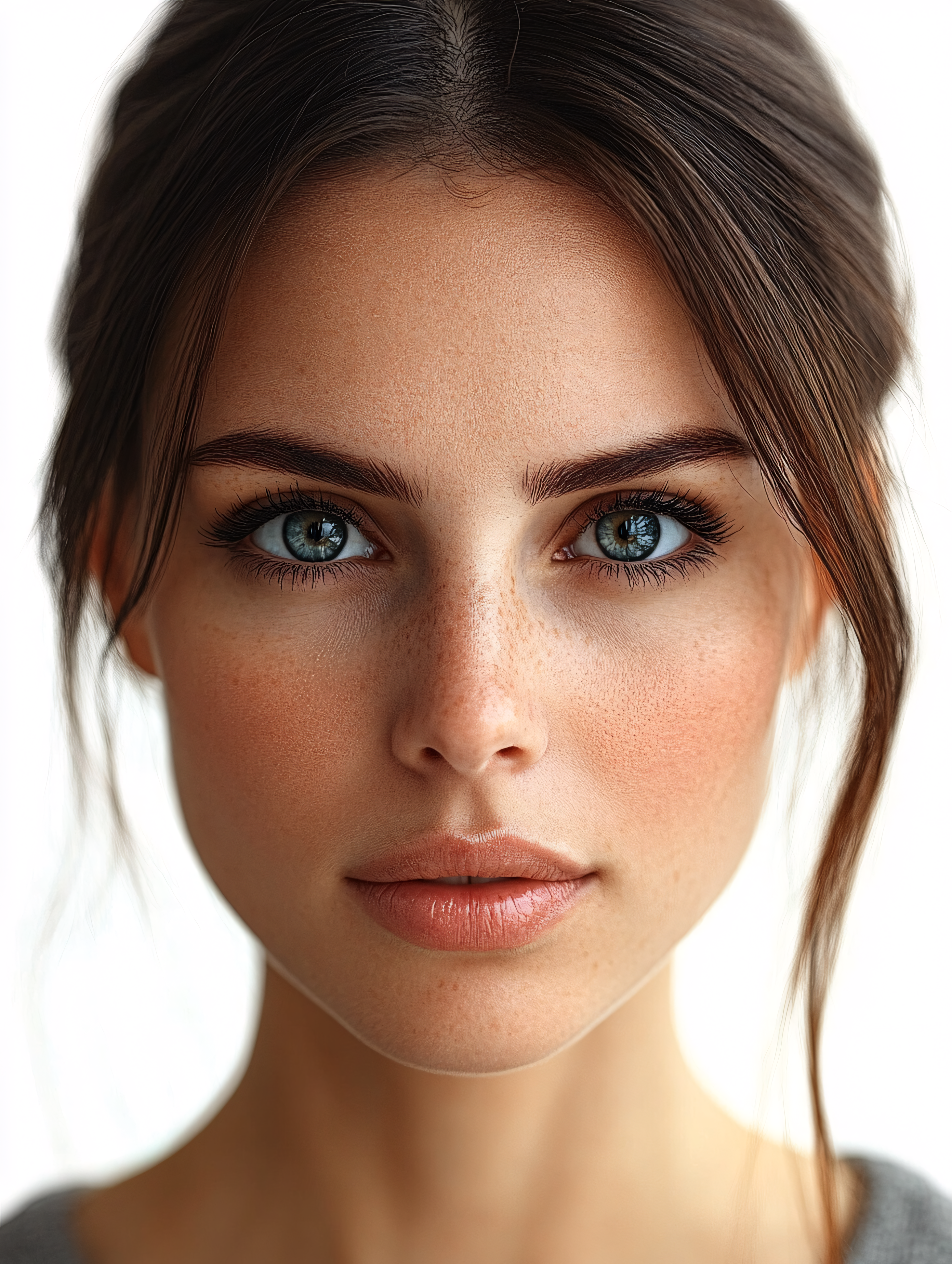 Portrait Of A Woman With Freckles