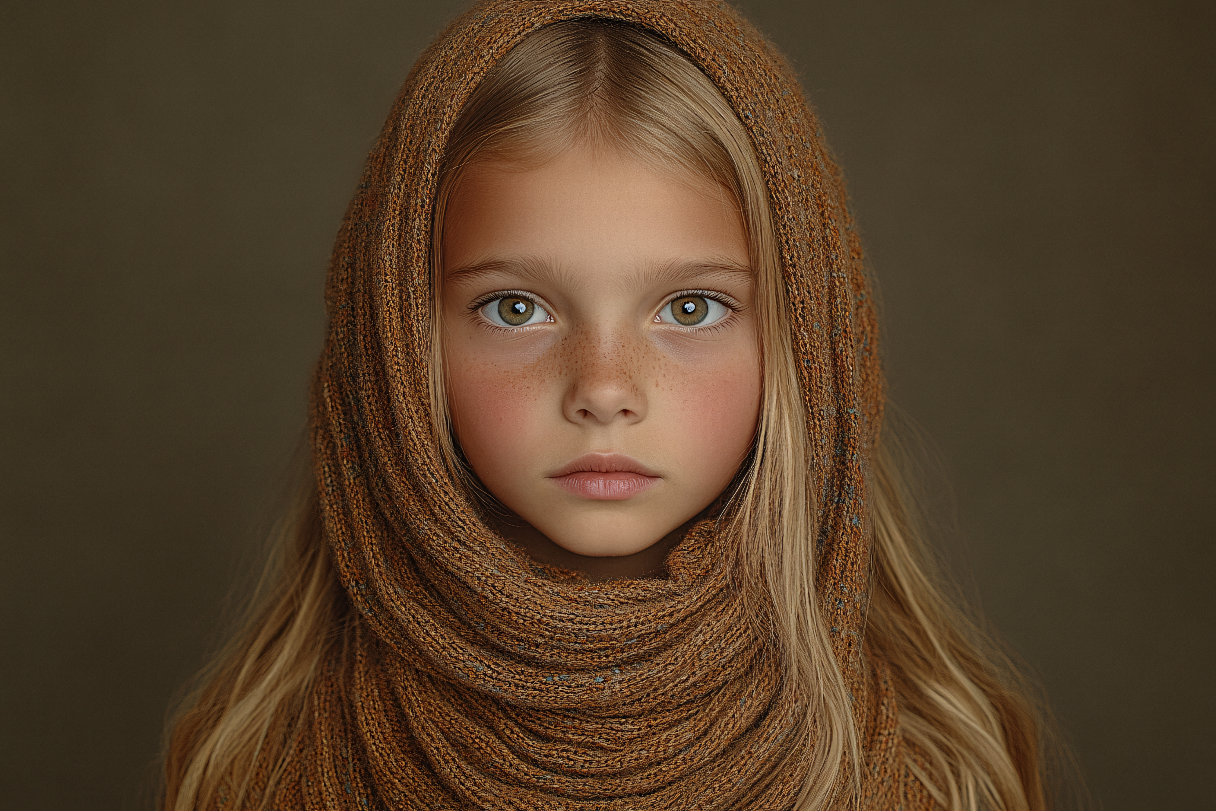 Portrait Of A Young Girl With Headscarf