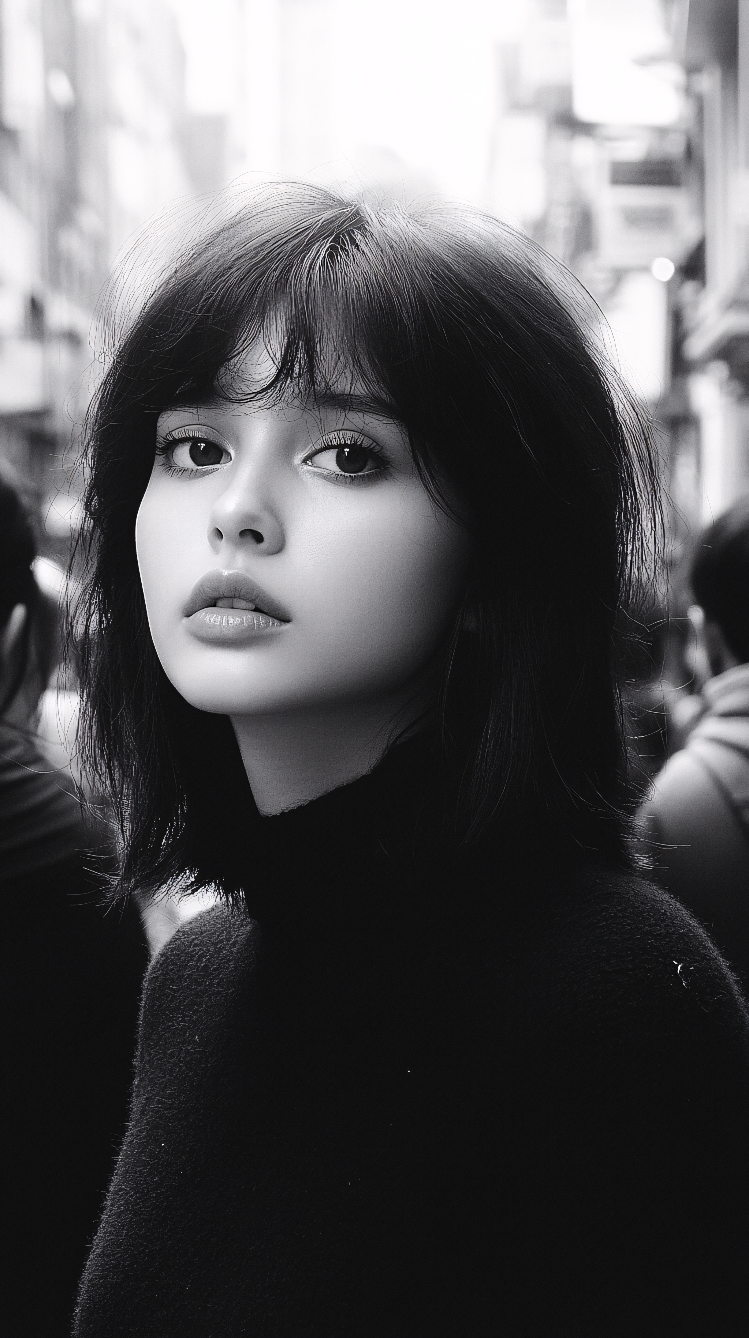Portrait Of a Young Woman In Black Turtleneck