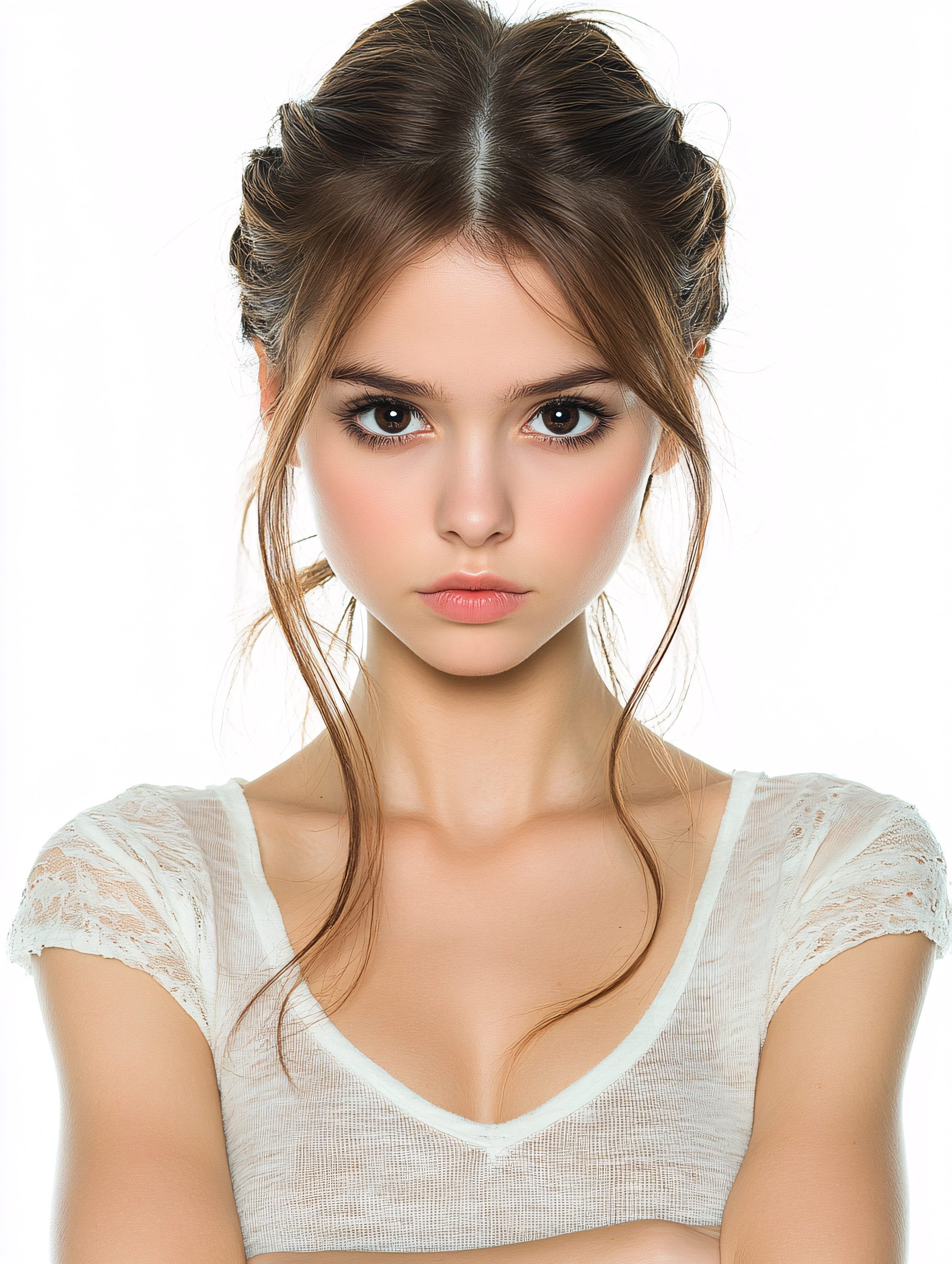 Portrait Of A Young Woman With Braided Hair