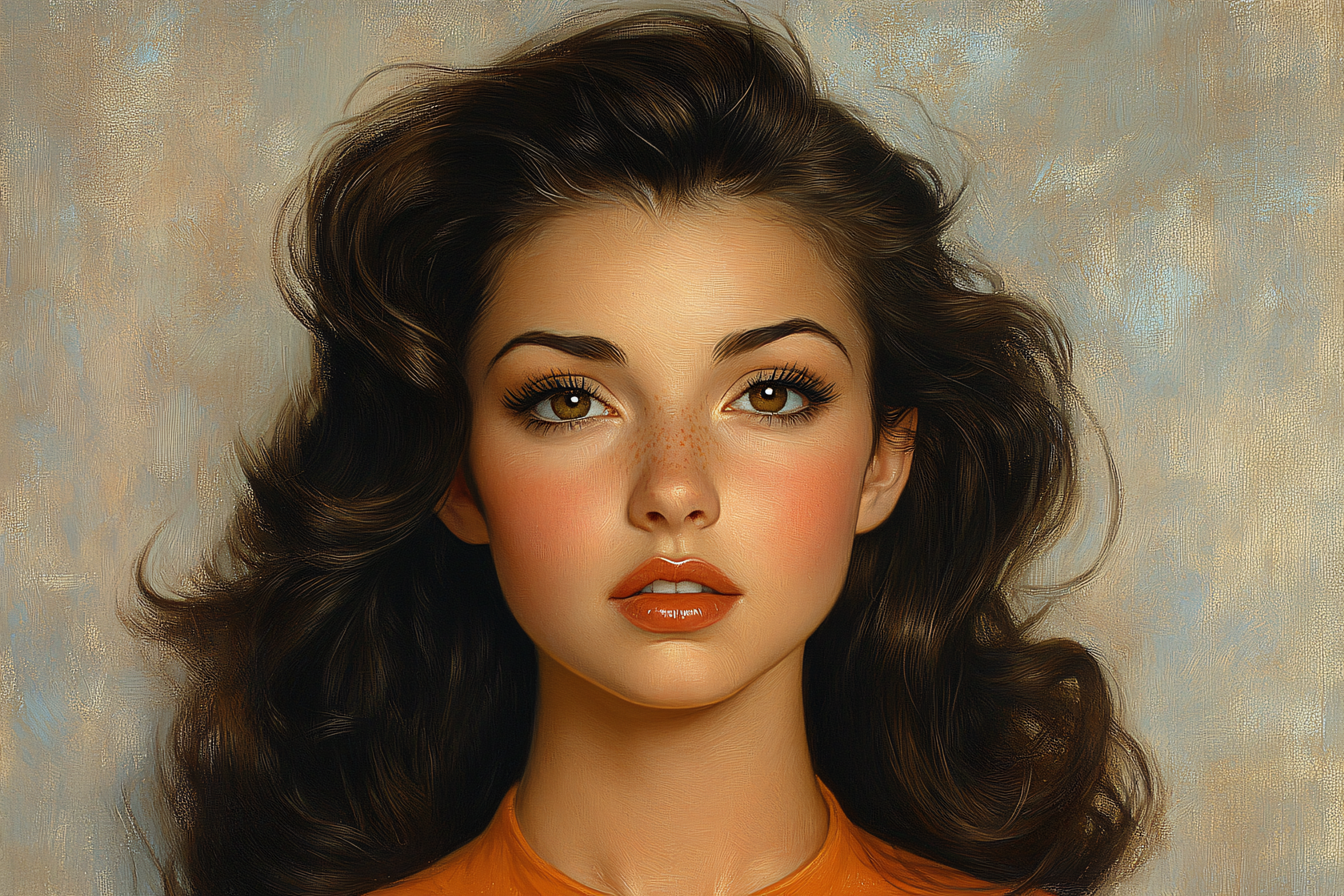 Portrait Of A Young Woman With Brown Hair