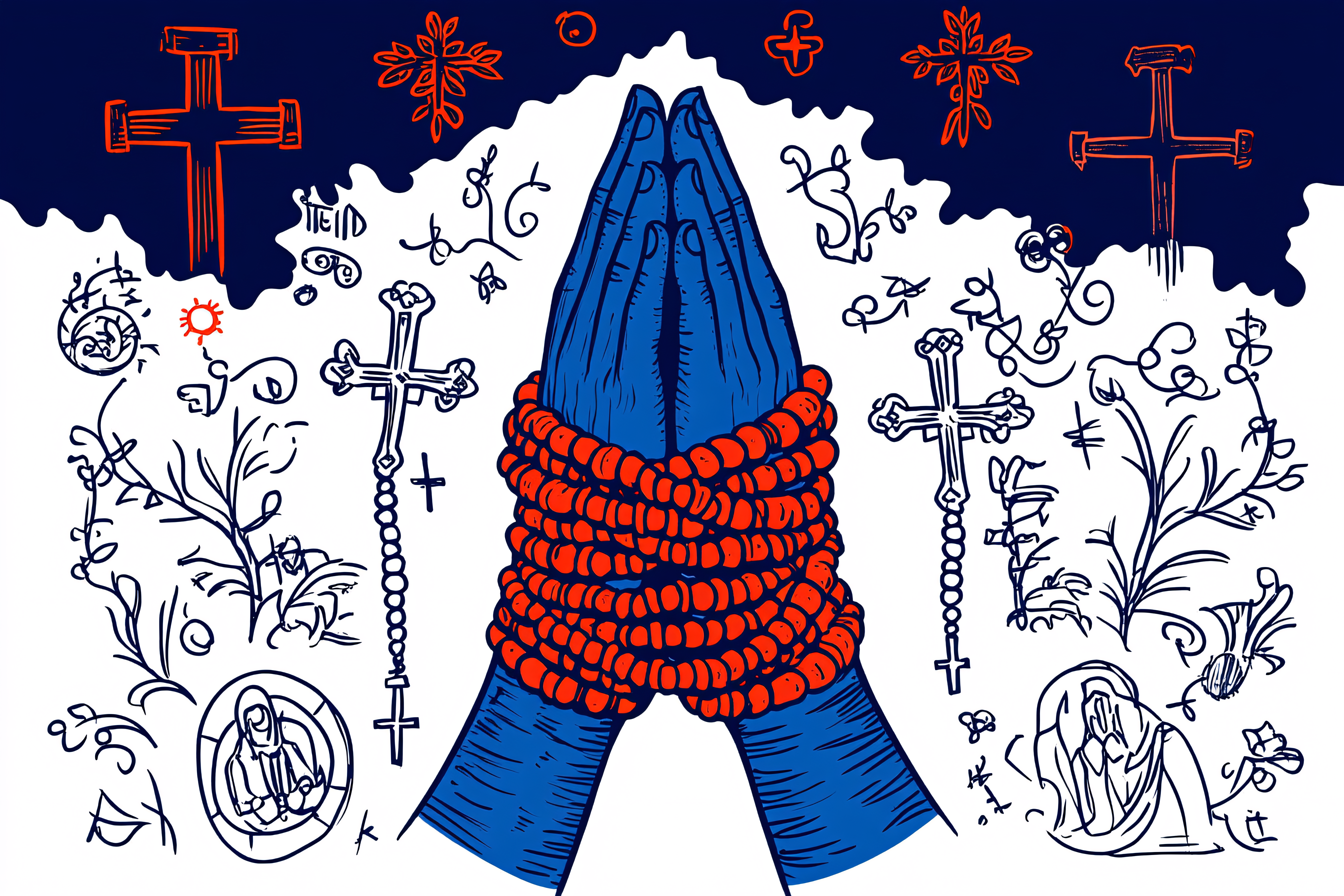 Praying Hands with Rosary