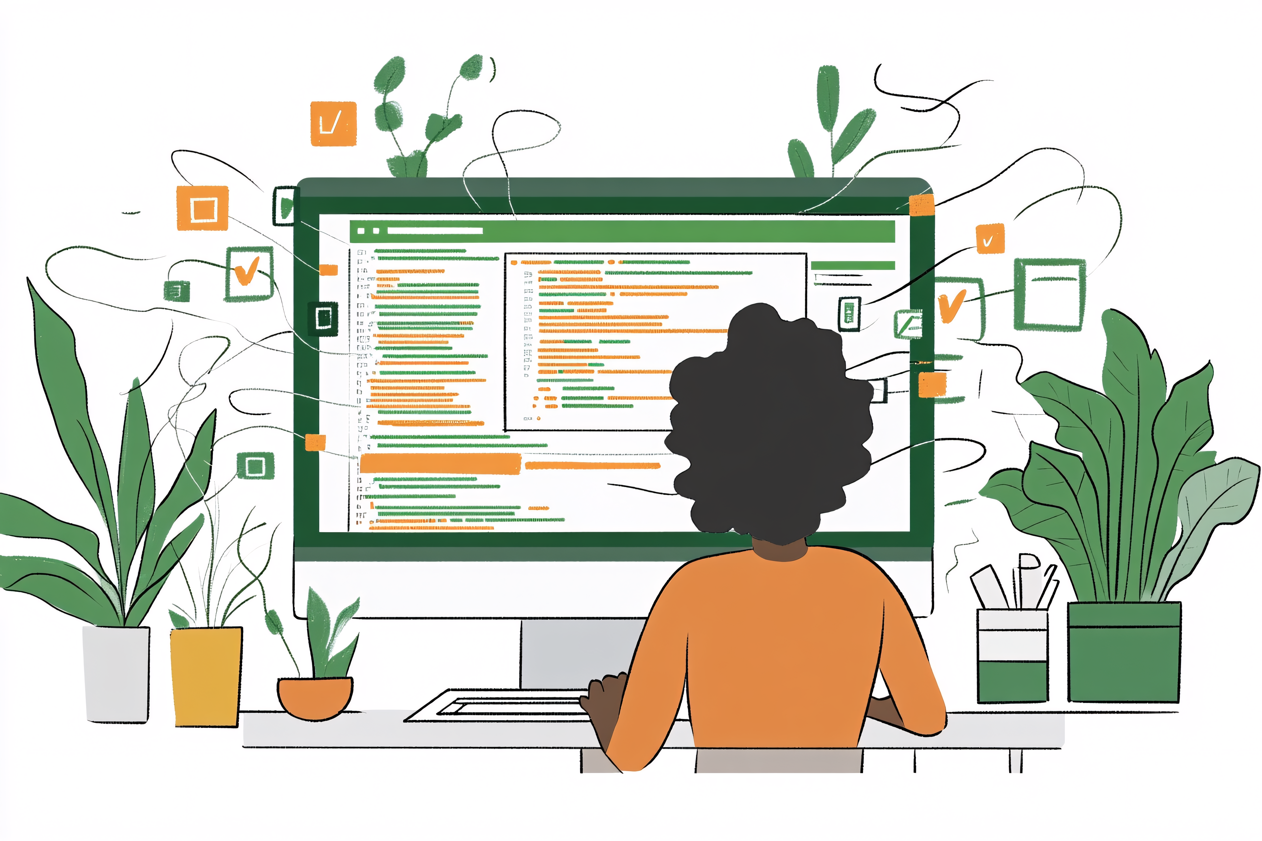 Programmer Working On Computer
