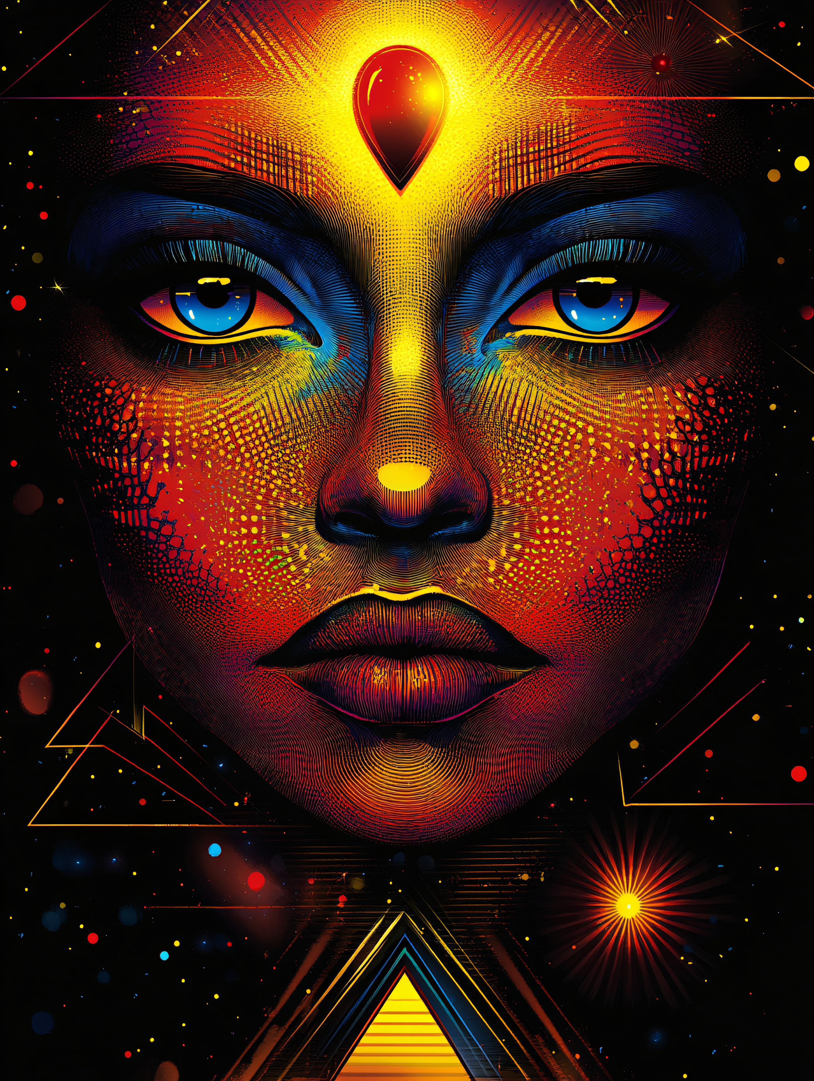 Psychedelic Cosmic Face
