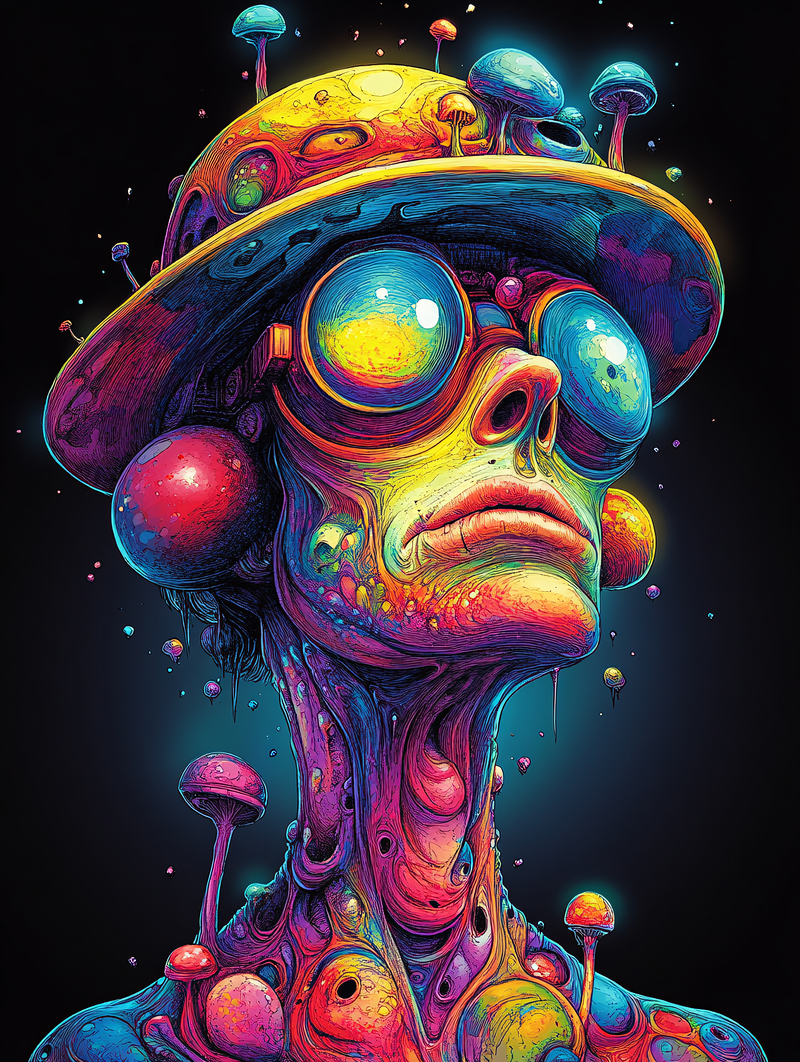 Psychedelic Figure with Hat