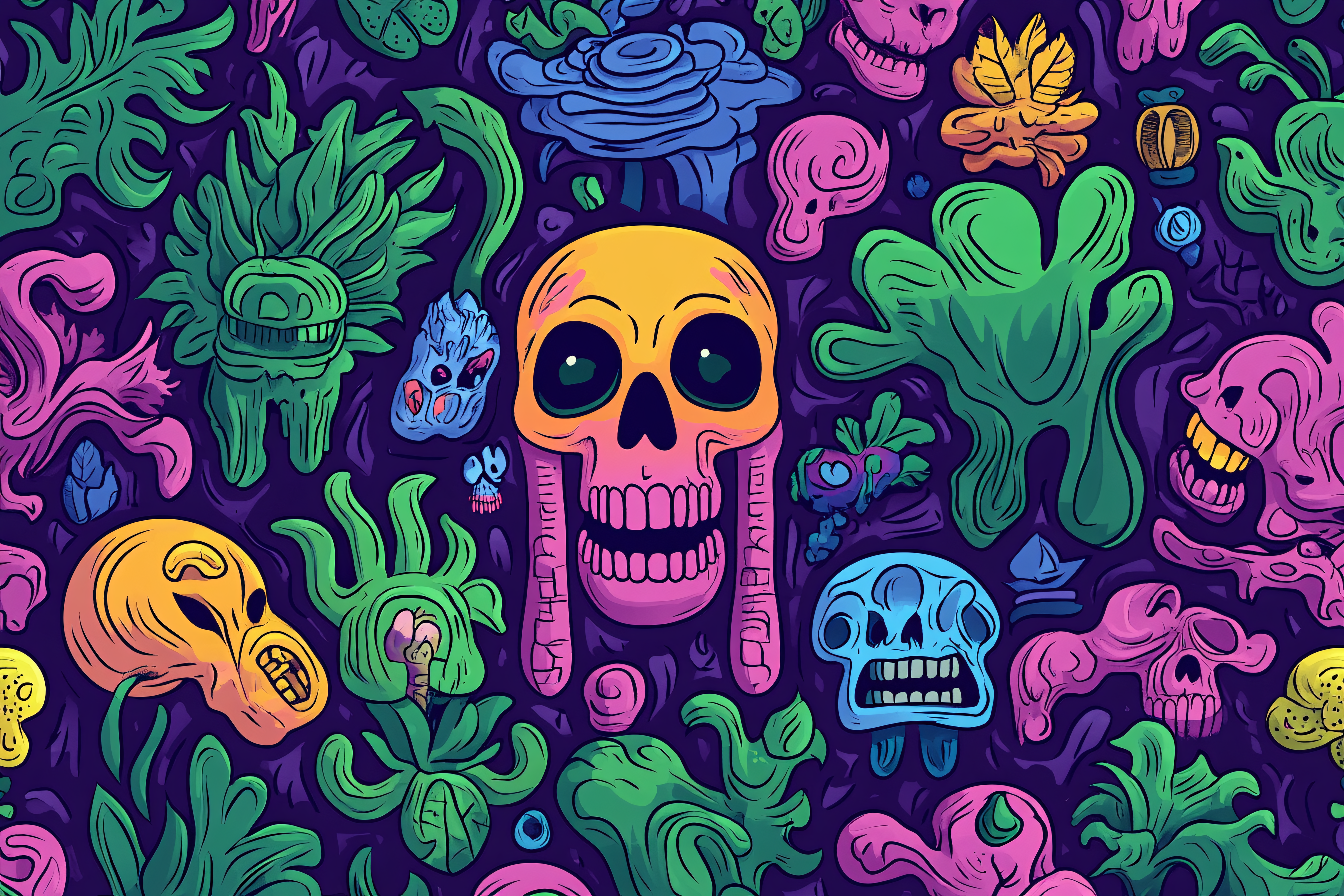 Psychedelic Skull Pattern