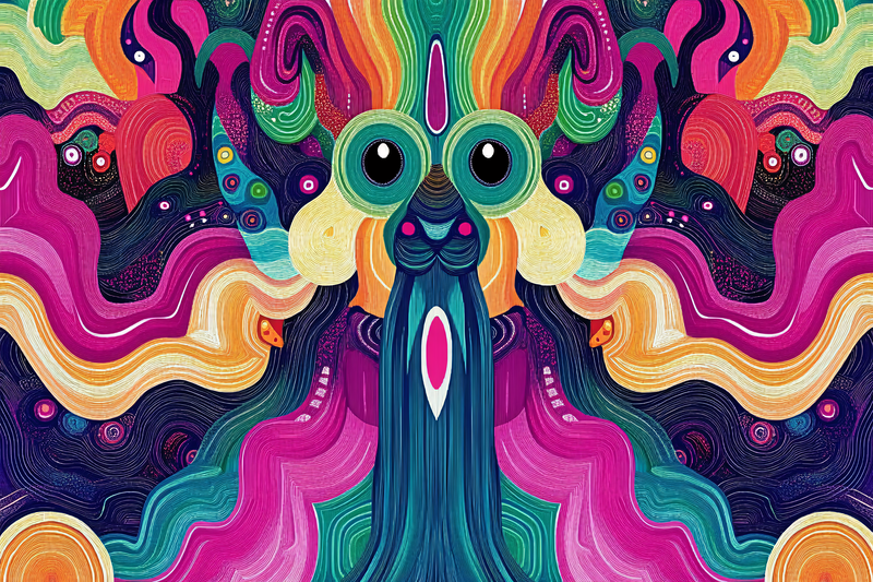 Psychedelic Symmetrical Face