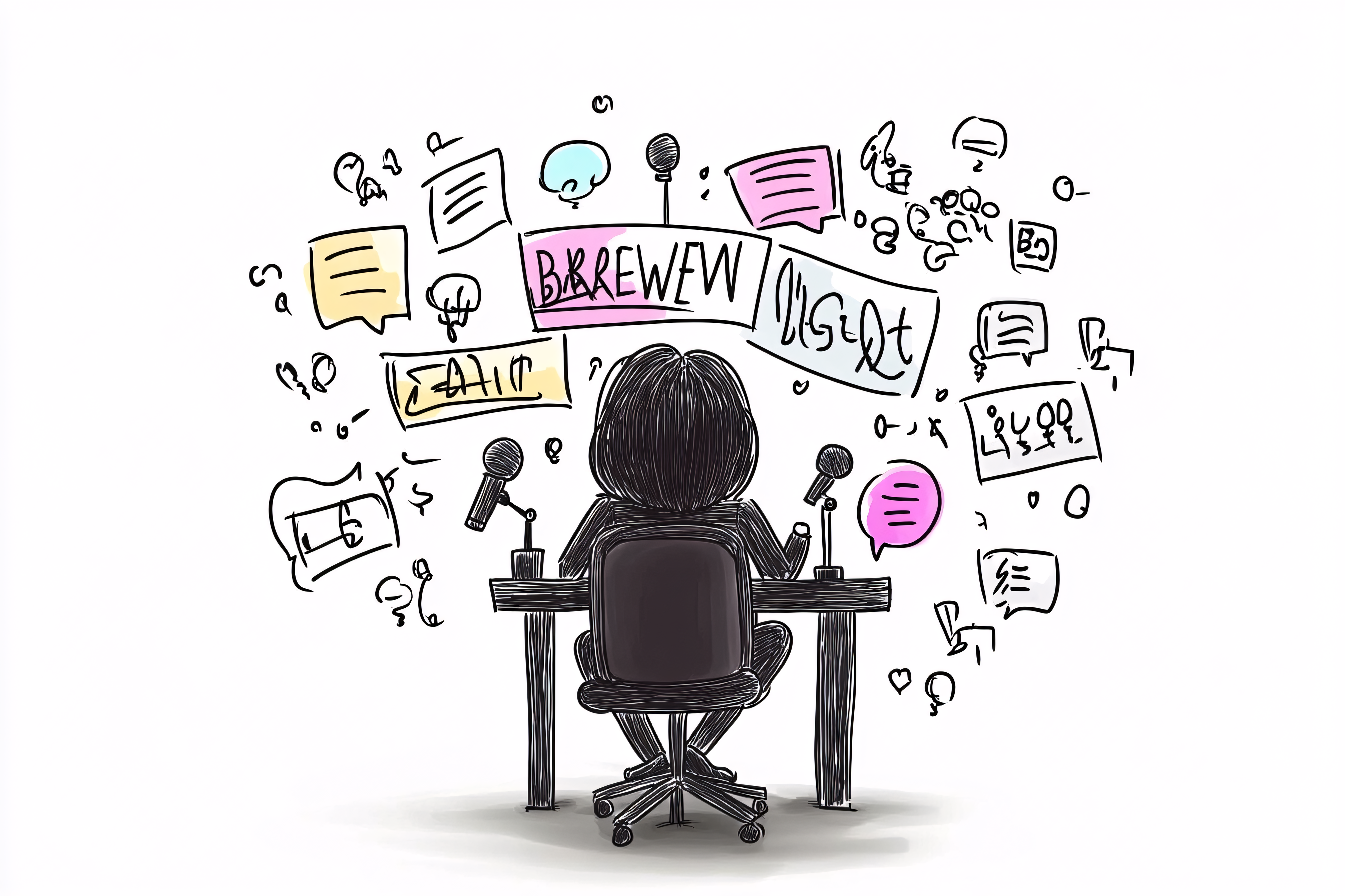 Public Speaker at a Desk
