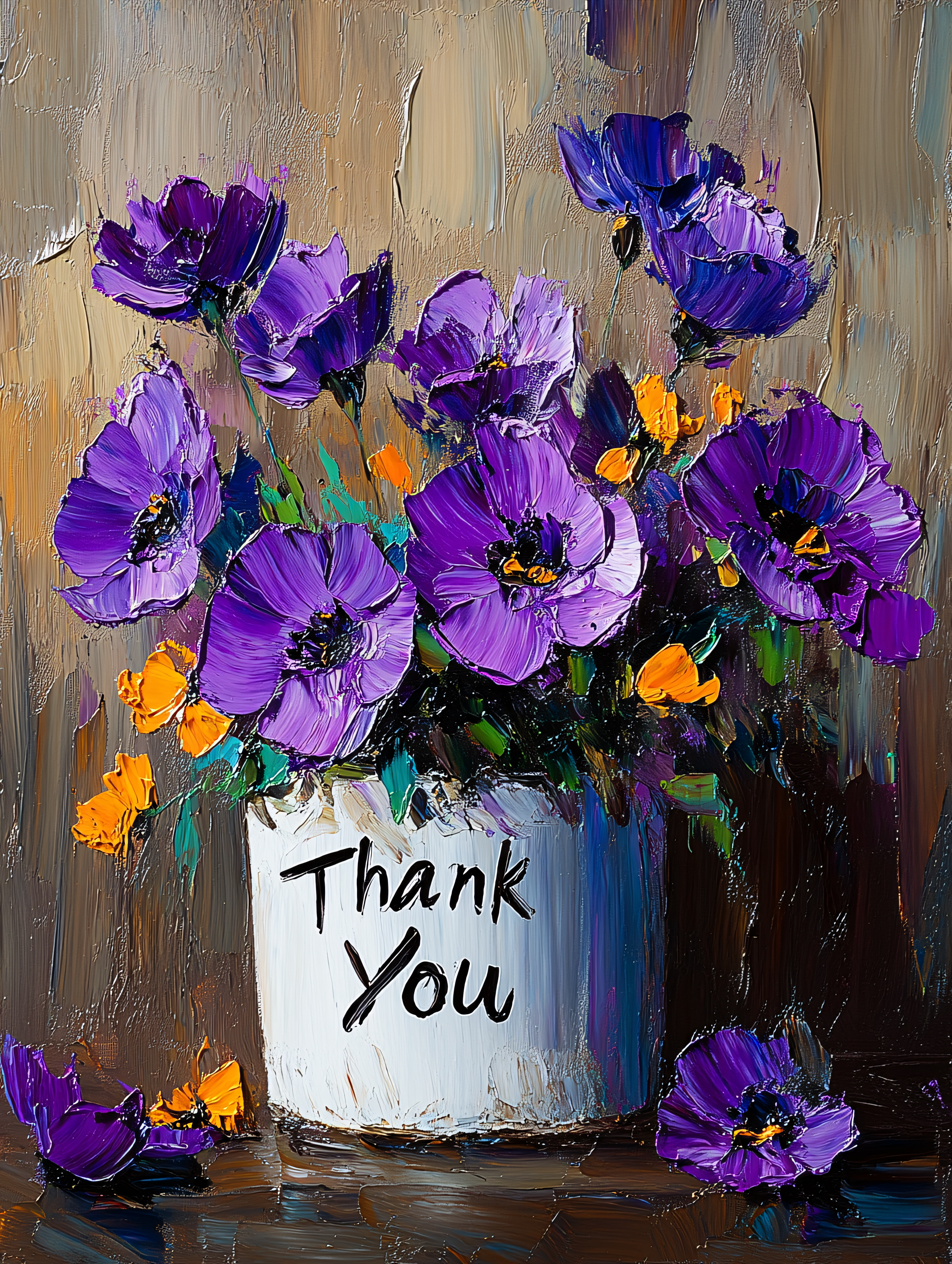 Purple Flowers in Vase