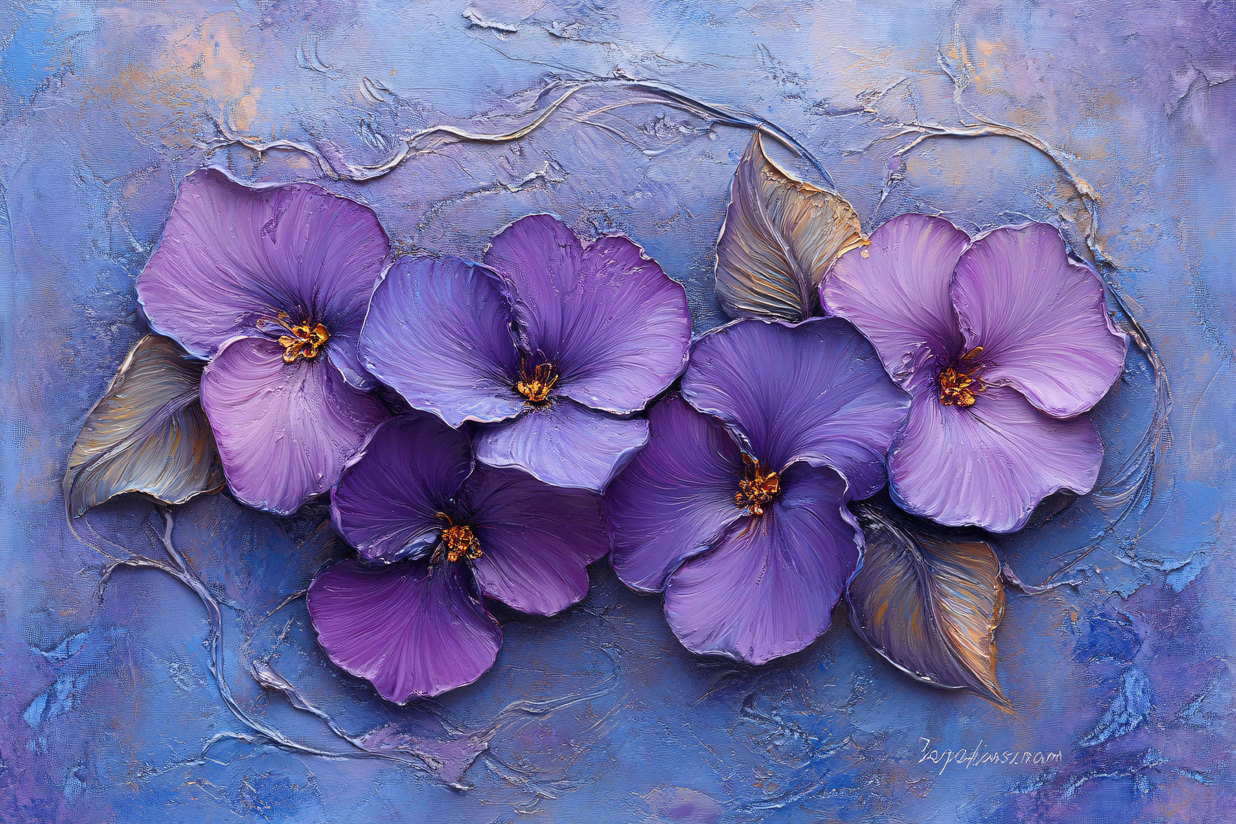Purple Hibiscus Flowers