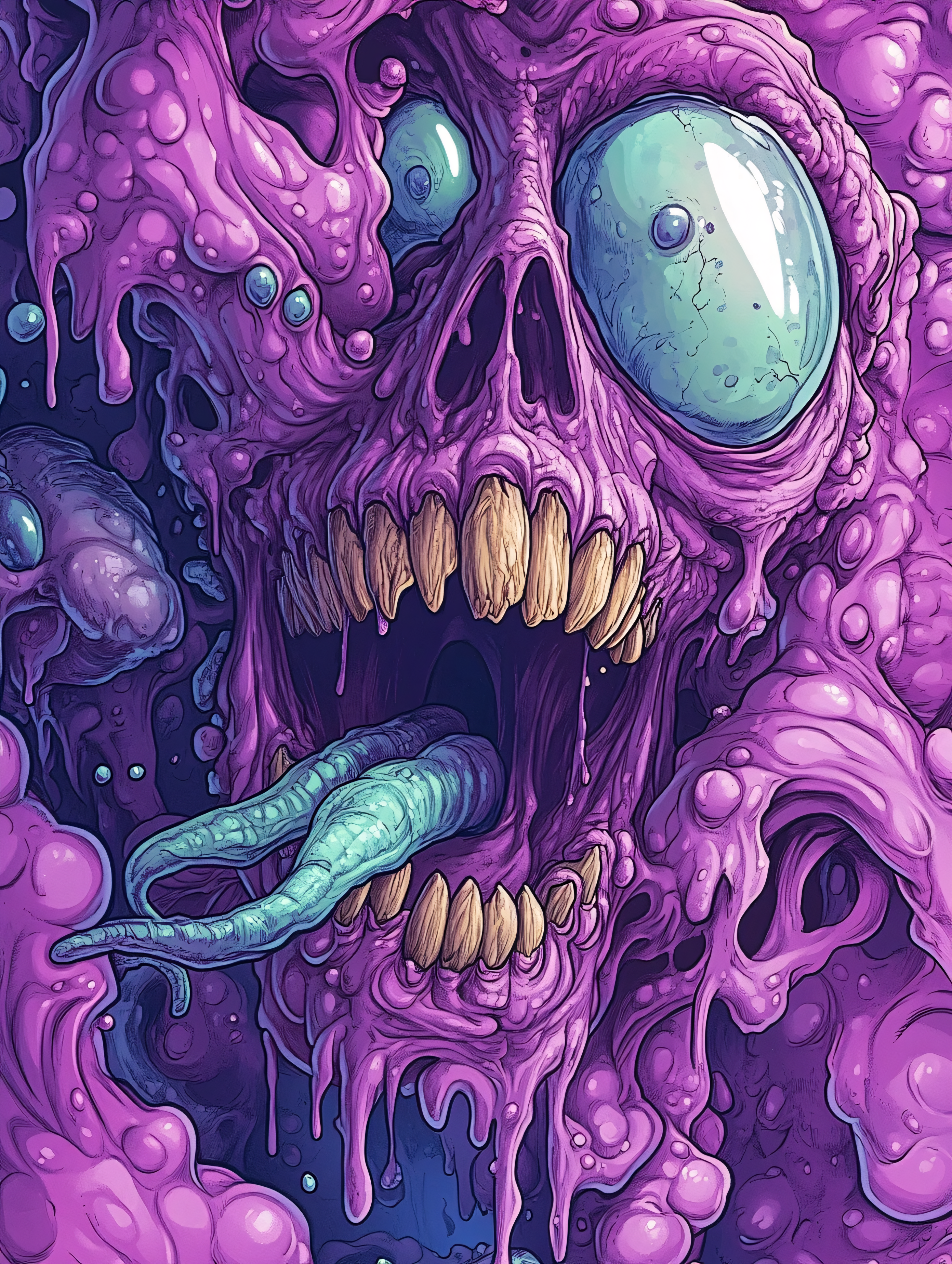 Purple Monster Skull